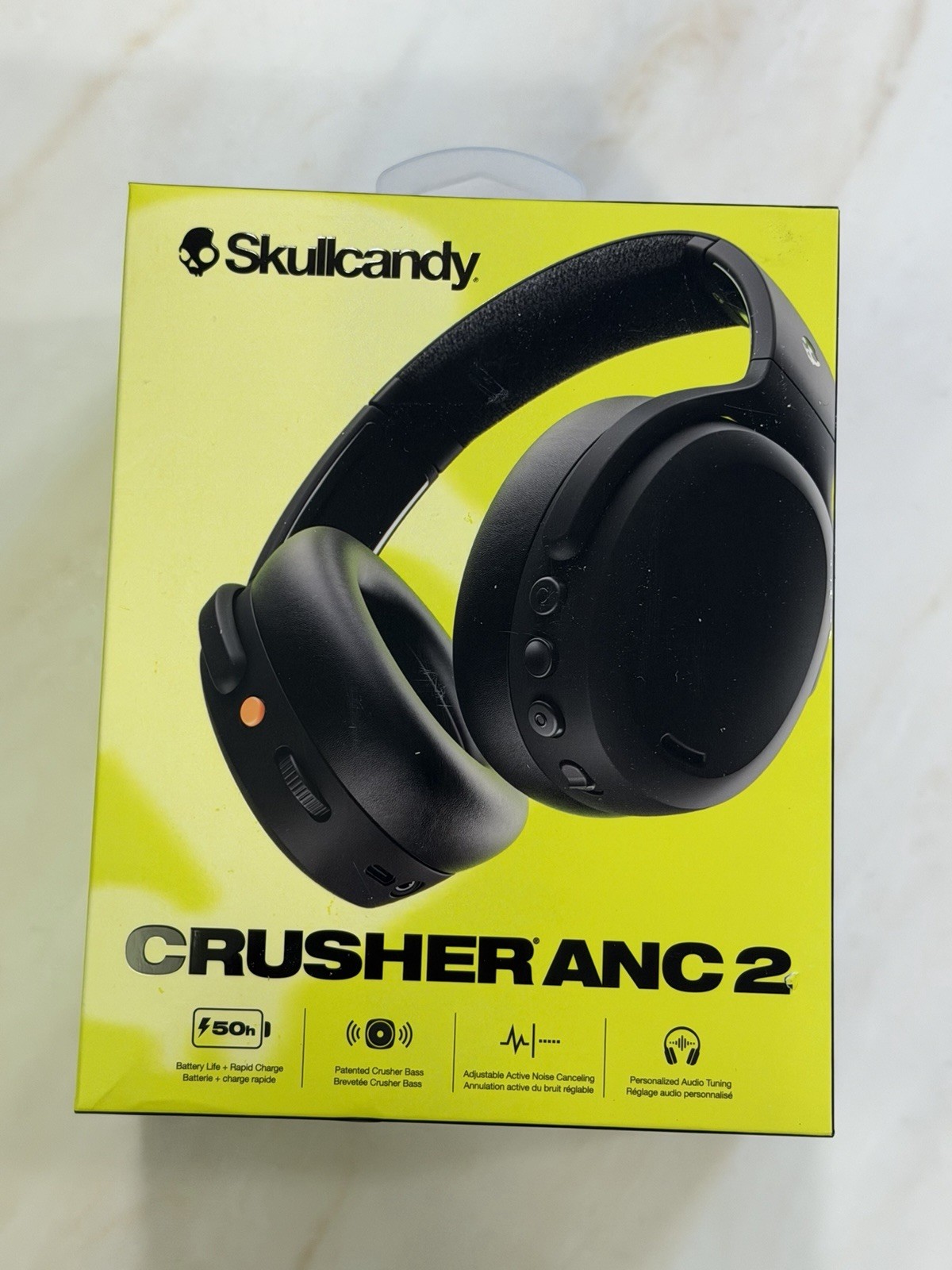 NEW – Skullcandy Crusher ANC 2 Noise Canceling Wireless Headphones Black + USB-C