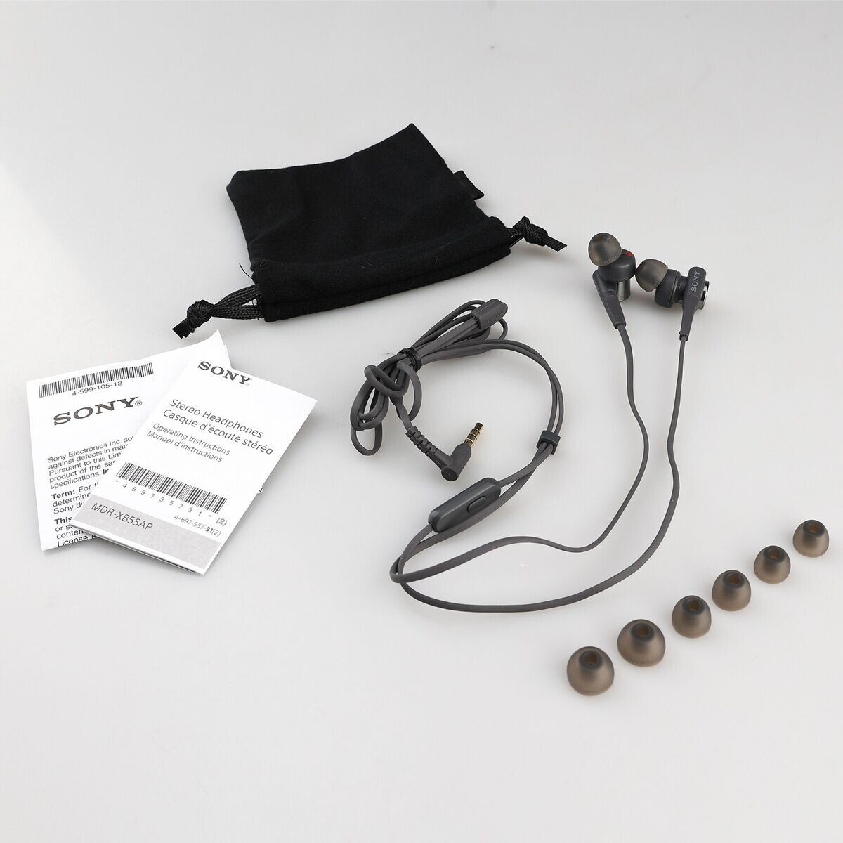 Sony MDR-XB55AP Black Extra Bass In-Ear Headphones – New from Japan