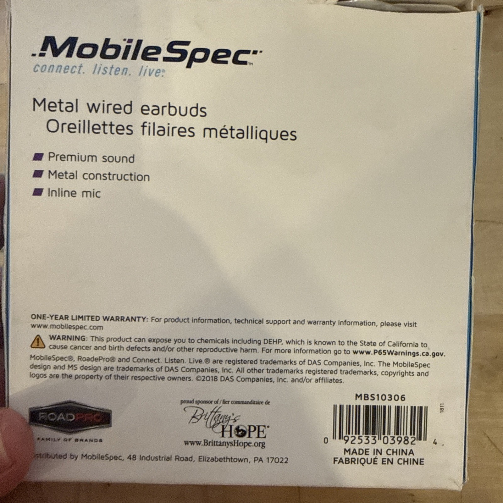 MobileSpec Wired Earbuds Grey And Black Metal Buds