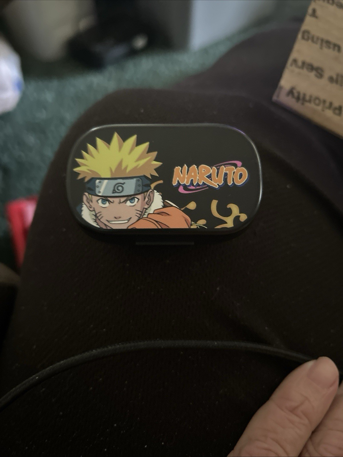 Naruto Wireless Bluetooth In-Ear Earbuds Double Black Orange Anime Design