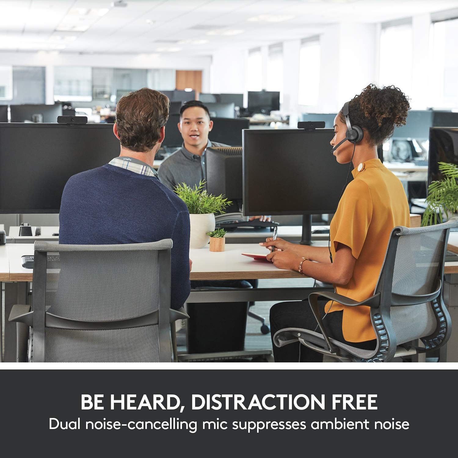 Black Zone Wired Headphones with Noise Cancelling Dual Mic for Clear Calls