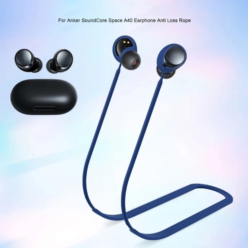 Silicone Anti-Lost Rope Hanging Neck Lanyard For Anker SoundCore Space A40 Cord