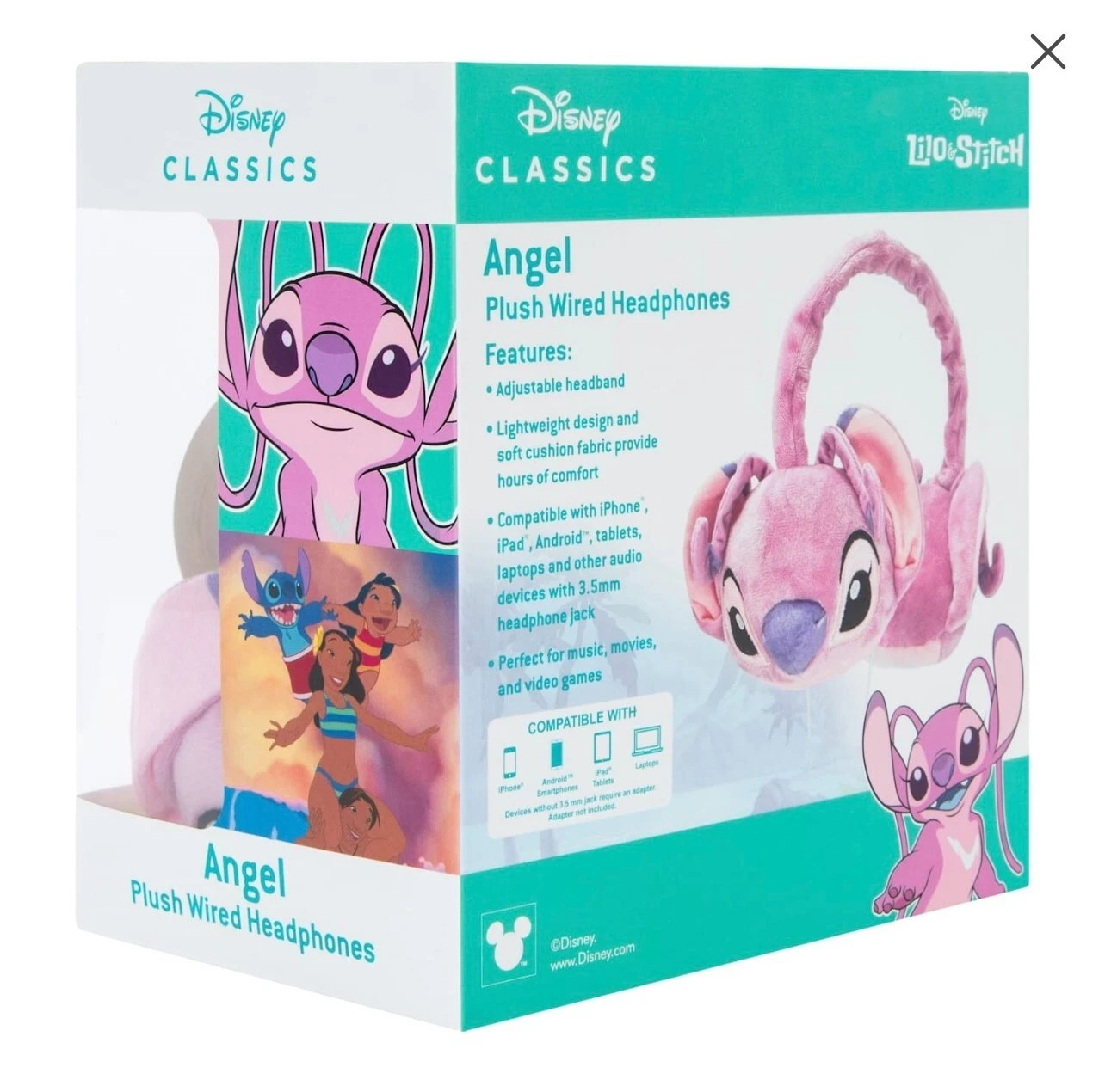 Disney Stitch Kids Safe Volume Limiting Headphones Adjustable 6+ USA SELLER