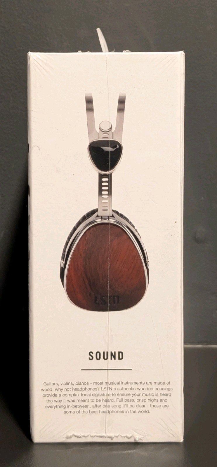LSTN Cherry Wood Troubadour Over-Ear Wired Headphones w/ Microphone New & Sealed