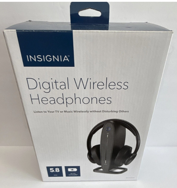 Insignia NS-HAWHP2 5.8GHz RF Digital Wireless TV Headphones Black 40mm