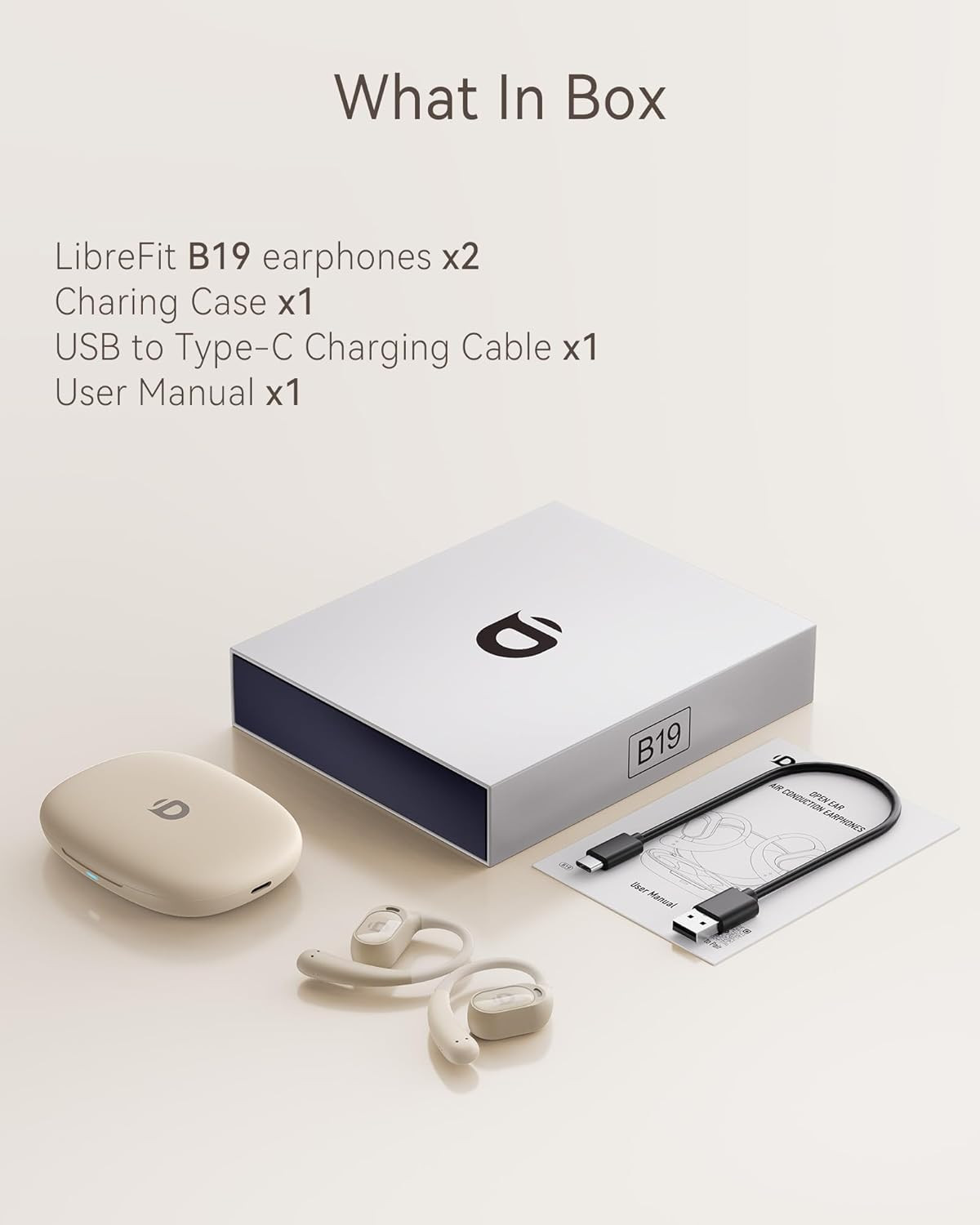 Open Ear Earbuds, True Wireless Open Ear Headphones with Earhooks, Air Conductio