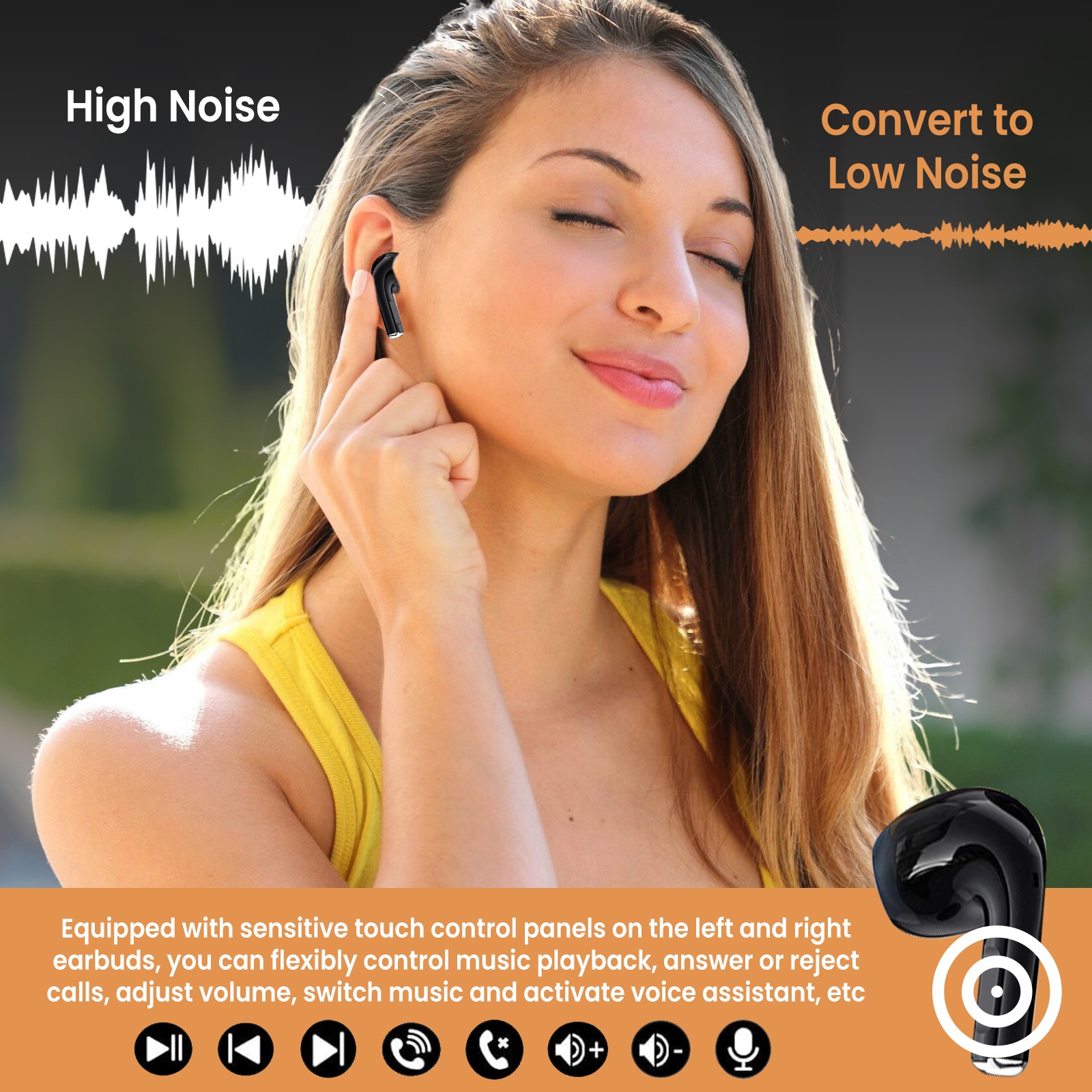 Mini Earbuds Invisible Sleep Headphone Small Bluetooth 5.2 Earphones Wireless