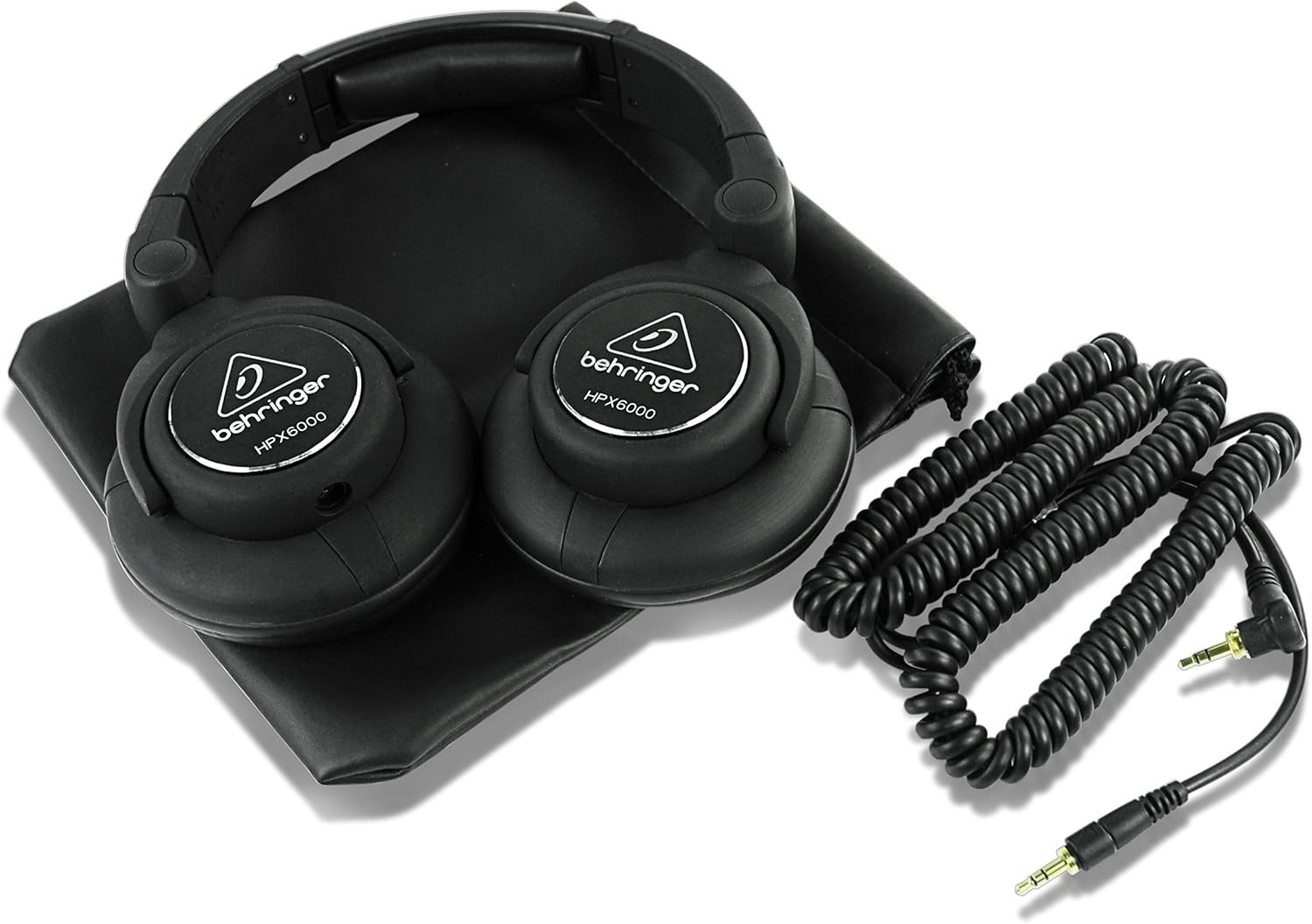 Pro DJ Headphones with Retractable Cable and Gold Adapter