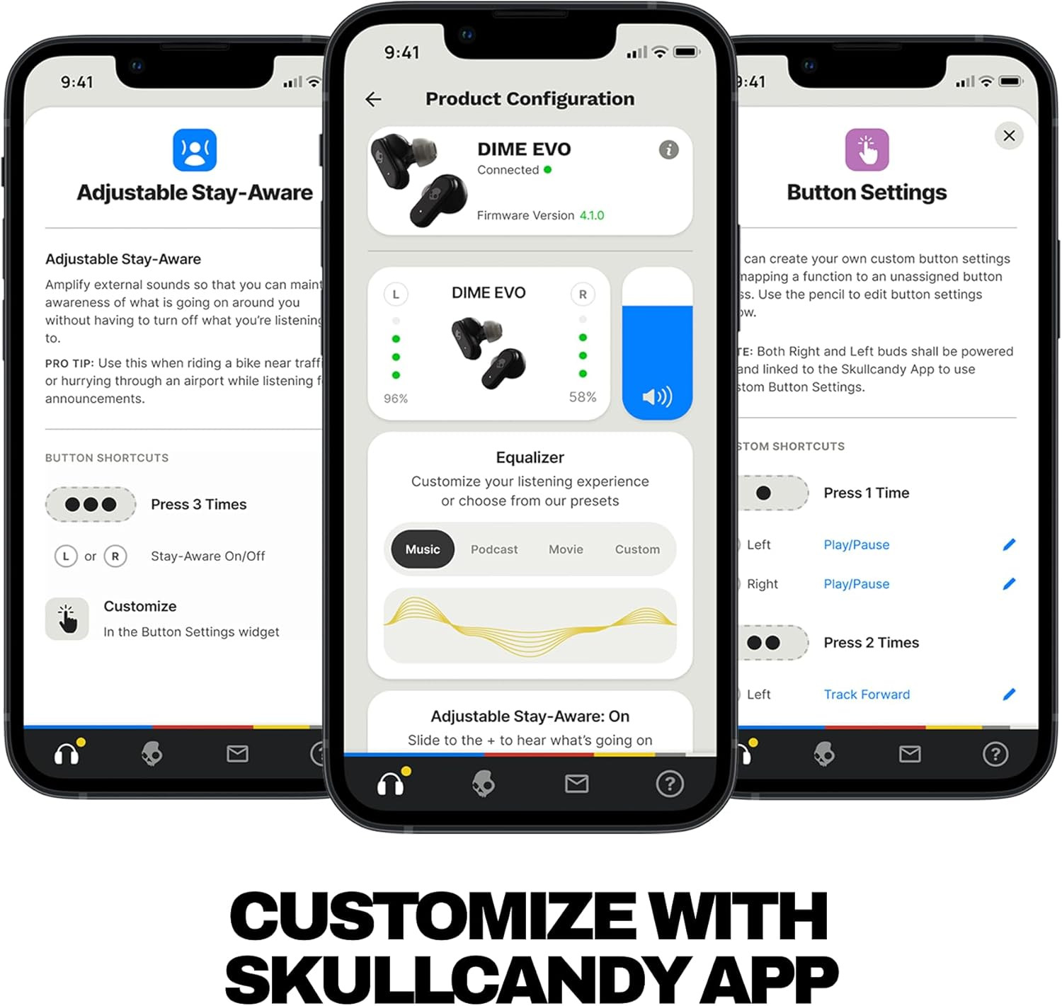 Dime Evo Wireless Earbuds, Bluetooth Headphones, Noise Isolating Fit, up to 36 H