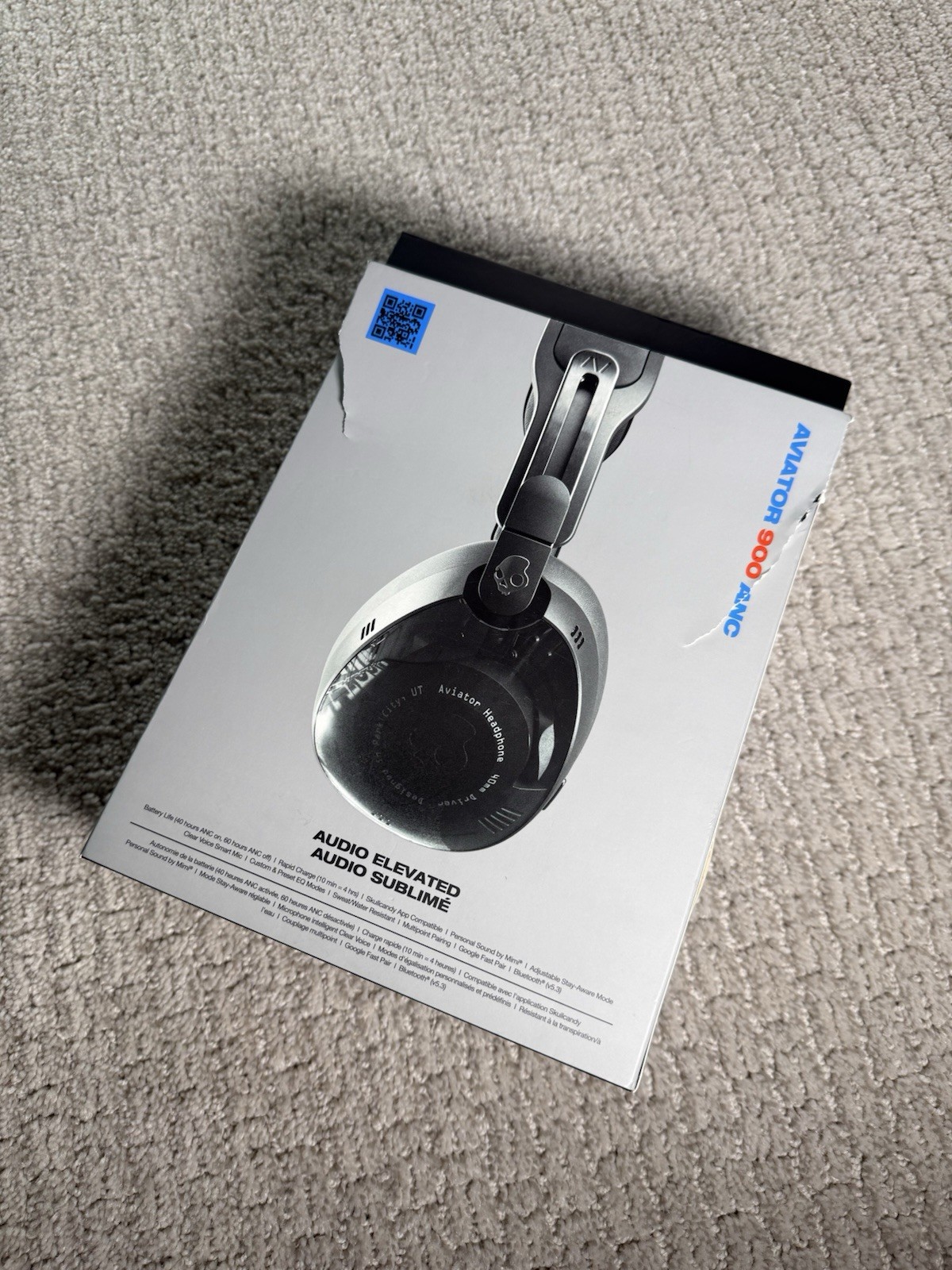 Skullcandy Aviator 900 ANC Wireless Headphones Open Box Tested -Missing Charger