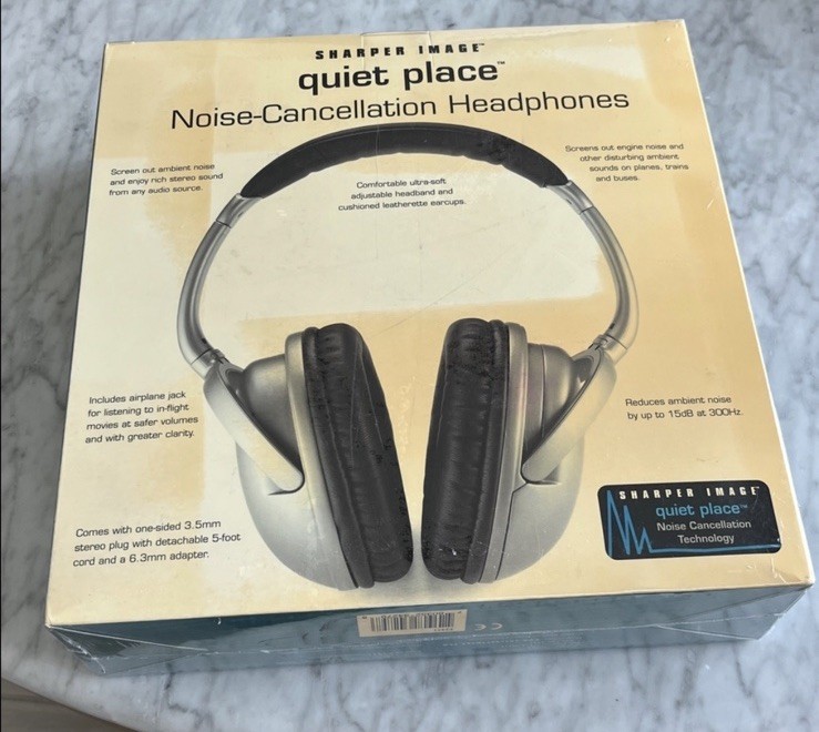 Sharper Image Quiet Place Noise Cancelling Headphones New in sealed box