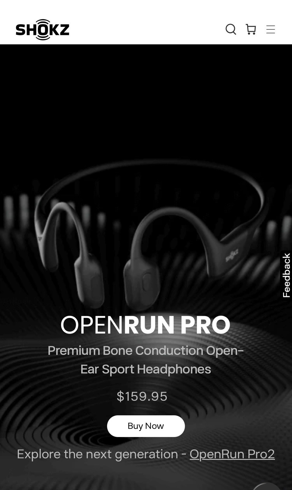 Shokz OpenRun Pro Bluetooth Wireless Headphones – Black