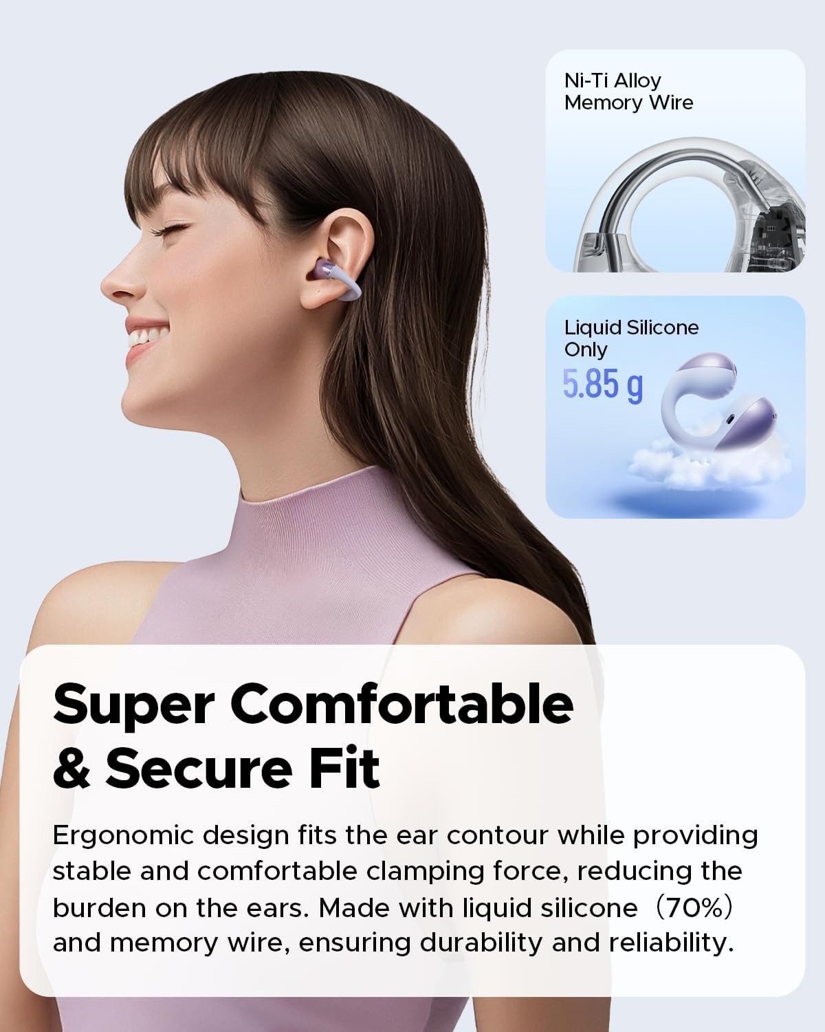 New Soundpeats Pearl Clip Pro Bluetooth 6.0 with Mic, IPX5 Waterproof Headphones