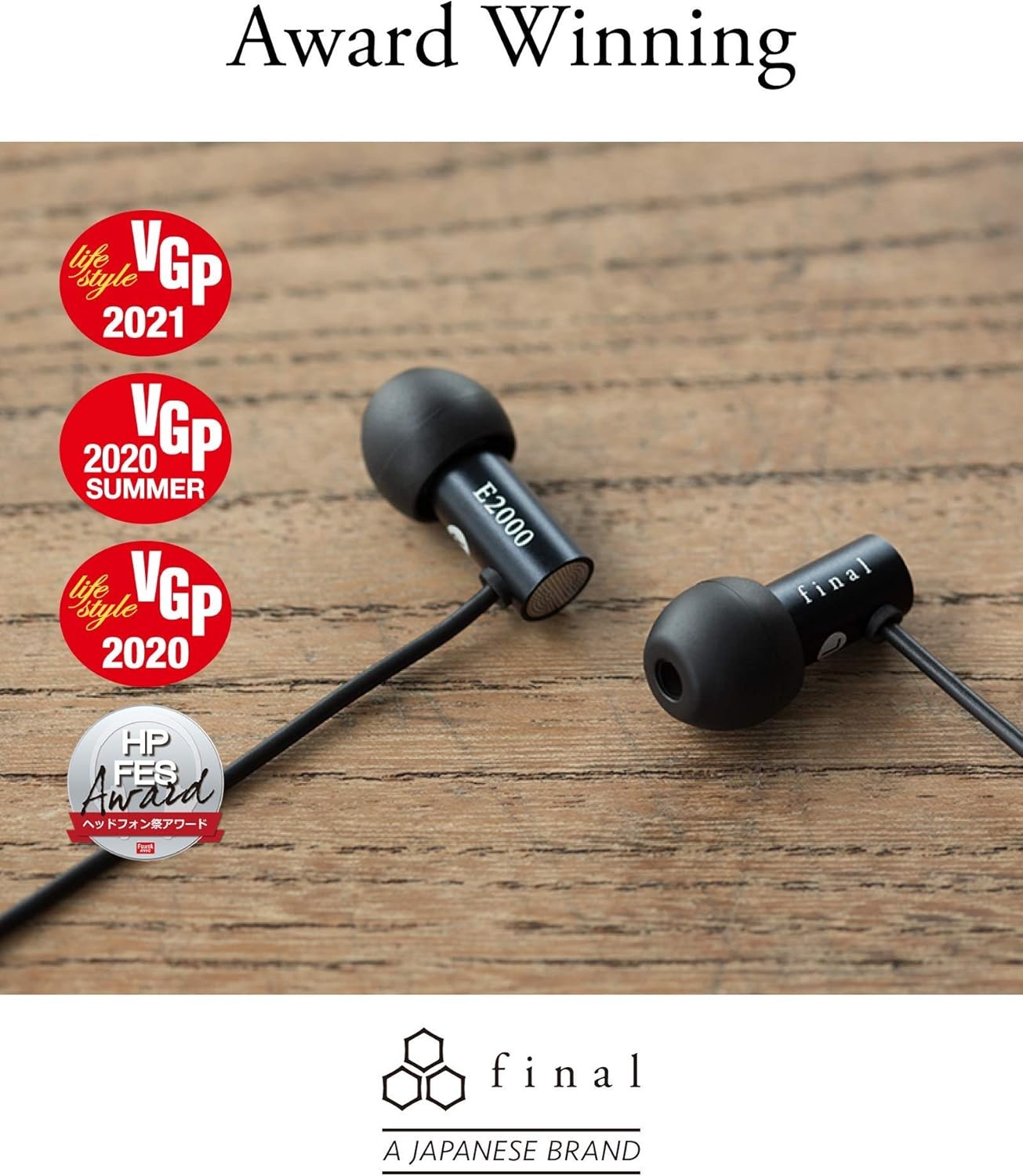 Final Audio Design E2000 High-Resolution Earphones Black Japan Import