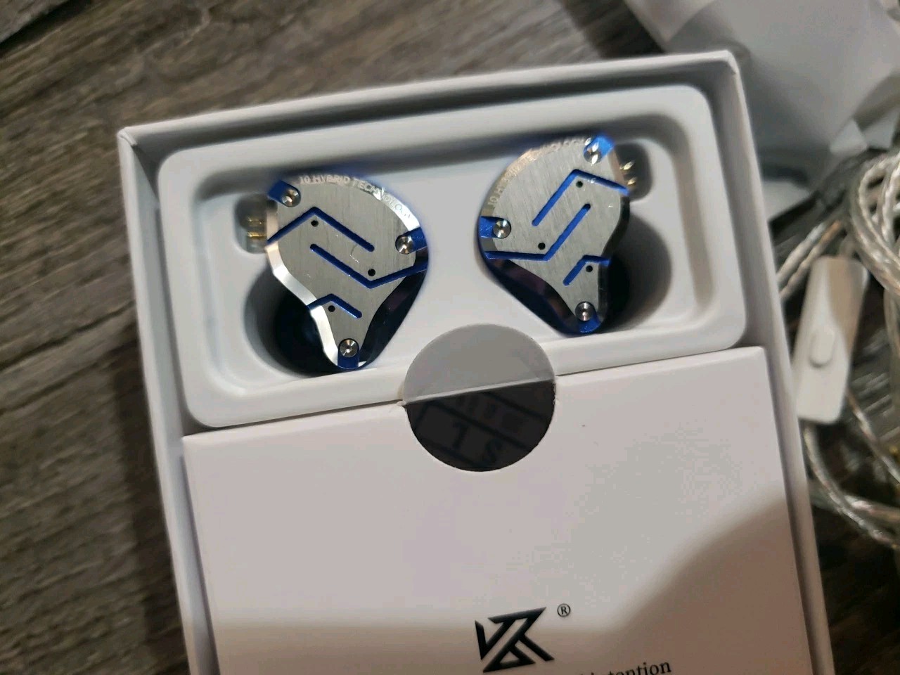 Linsoul KZ ZS10 Pro 4BA+1DD in Ear Monitor HiFi Wired Earbuds,W/ Mic, Glare Blue