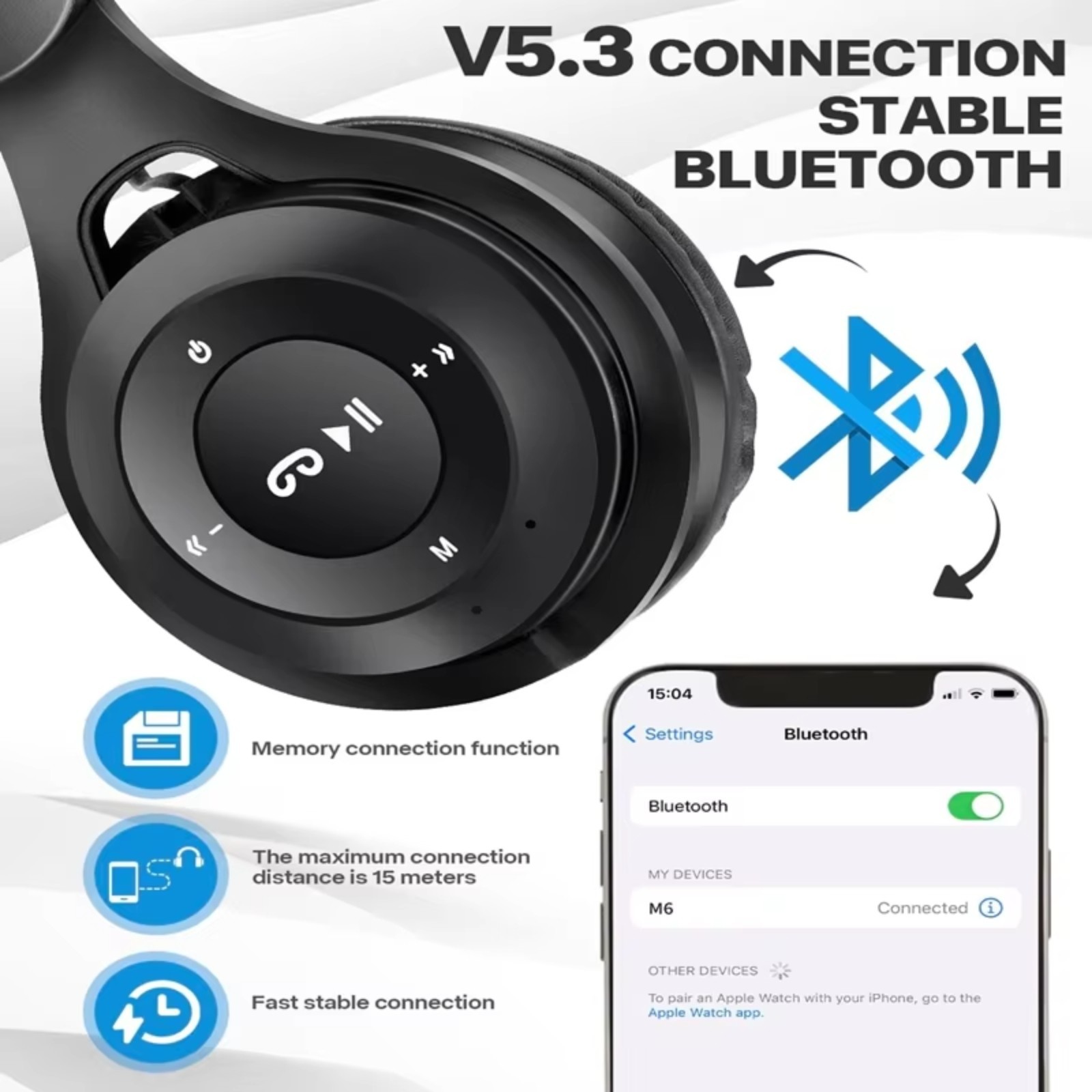 Wireless Headphones Headsets Super Bass Bluetooth Foldable Stereo Earphones Mic