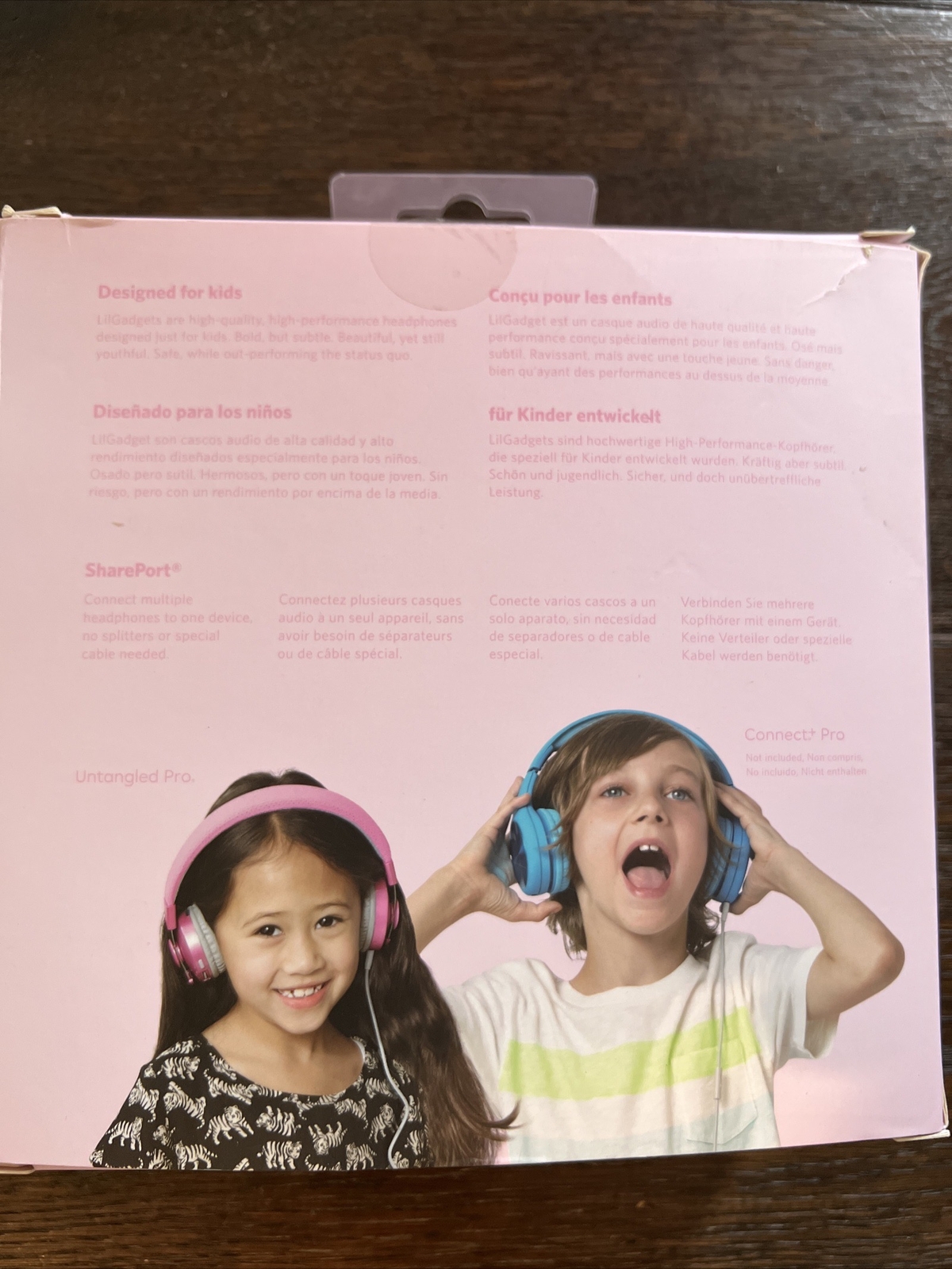 LilGadgets Untangled Pro Wireless Pink Girls Headphones, On-Ear Bluetooth