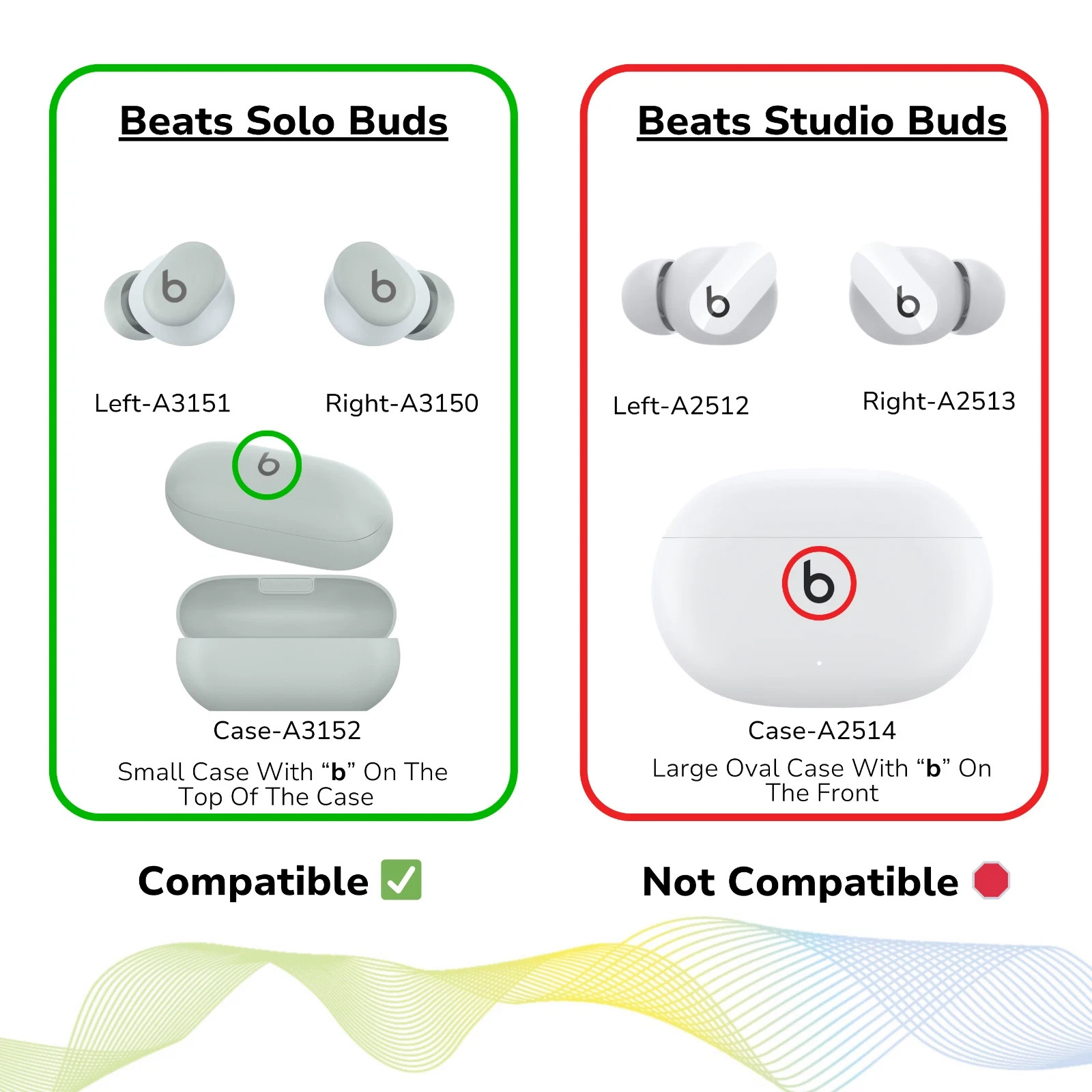 Left Side Earbud Replacement For Beats Solo Buds Wireless – Ivory | Grade A