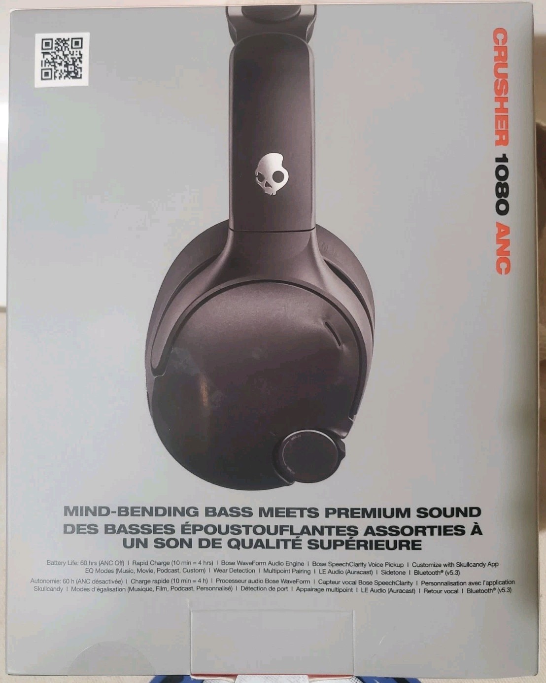 Skullcandy Crusher 1080 ANC X Bose Bluetooth Wireless Over Ear Black + Tote
