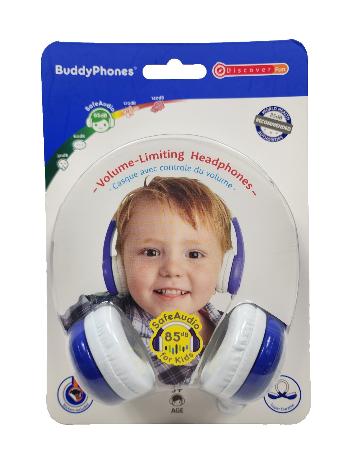 Buddy Phones Safe Audio 85 for Kids Volume Limiting Headphones Anti Allergic NEW