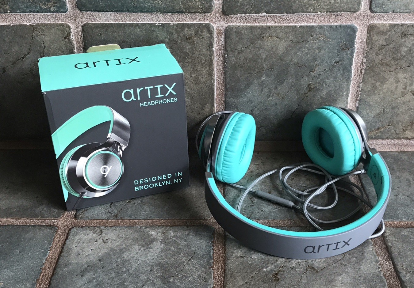 Artix Mint Green Foldable On-Ear Adjustable Wired Headphones Lightly Used