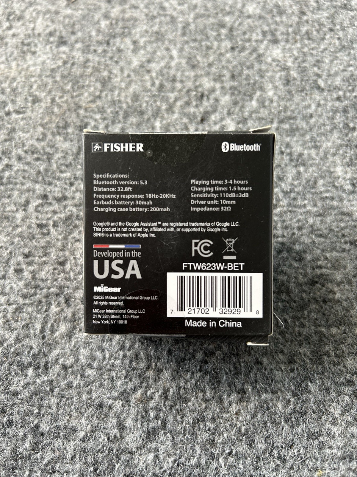 Fisher Vibez Sound True Wireless Bluetooth Earphones White Google Siri Enabled