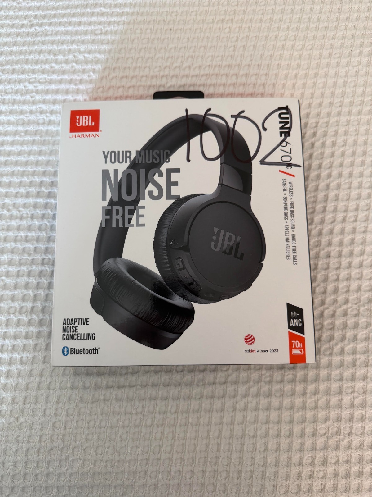 JBL by Harman Tune 670NC Bluetooth Headphones Adaptive Noise Cancelling Black