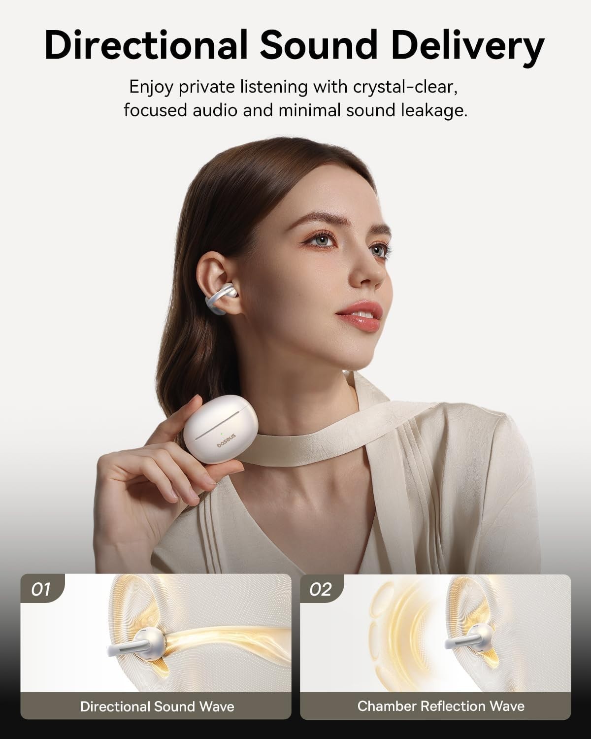 Baseus Open Ear Clip-On Headphones Hi-Res LDAC & HiFi4 Earbuds IP67 MC1 Pro