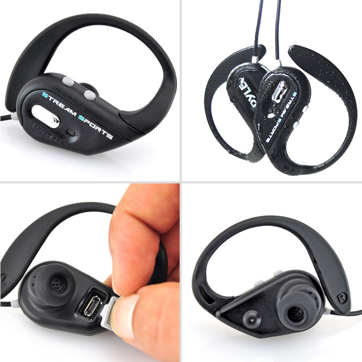 Pyle PWBH18 Bluetooth Sports Headphones with Built-In Mic, Silver #PWBH18SL