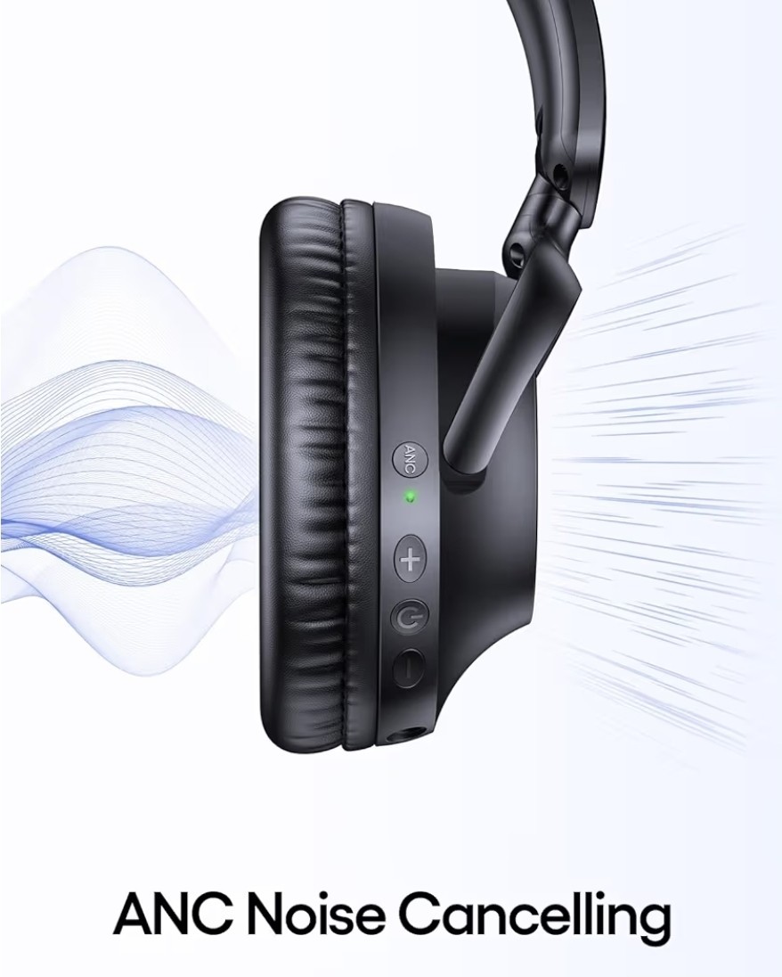 TAGRY Hybrid Active Noise Cancelling Headphones 100H Playtime Wireless
