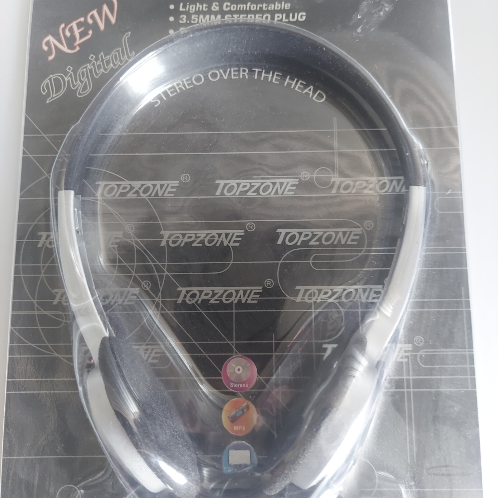 Vintage Topzone New Digital Stereo Headphones 14-TP30