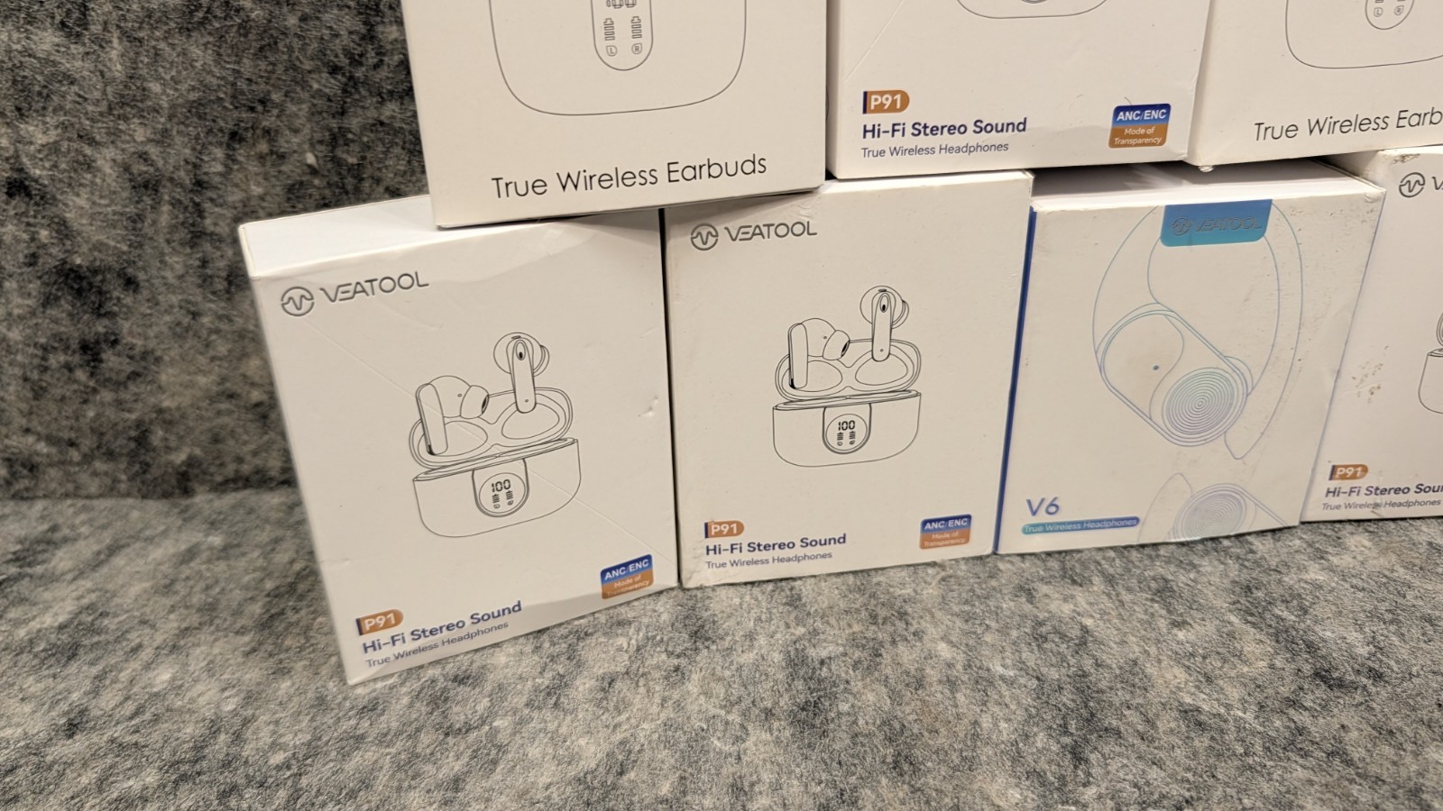 13 x VEATOOL Bluetooth 5.3 Noise Reduction ANC/ENC Earbuds – Mixed Lot ?New?