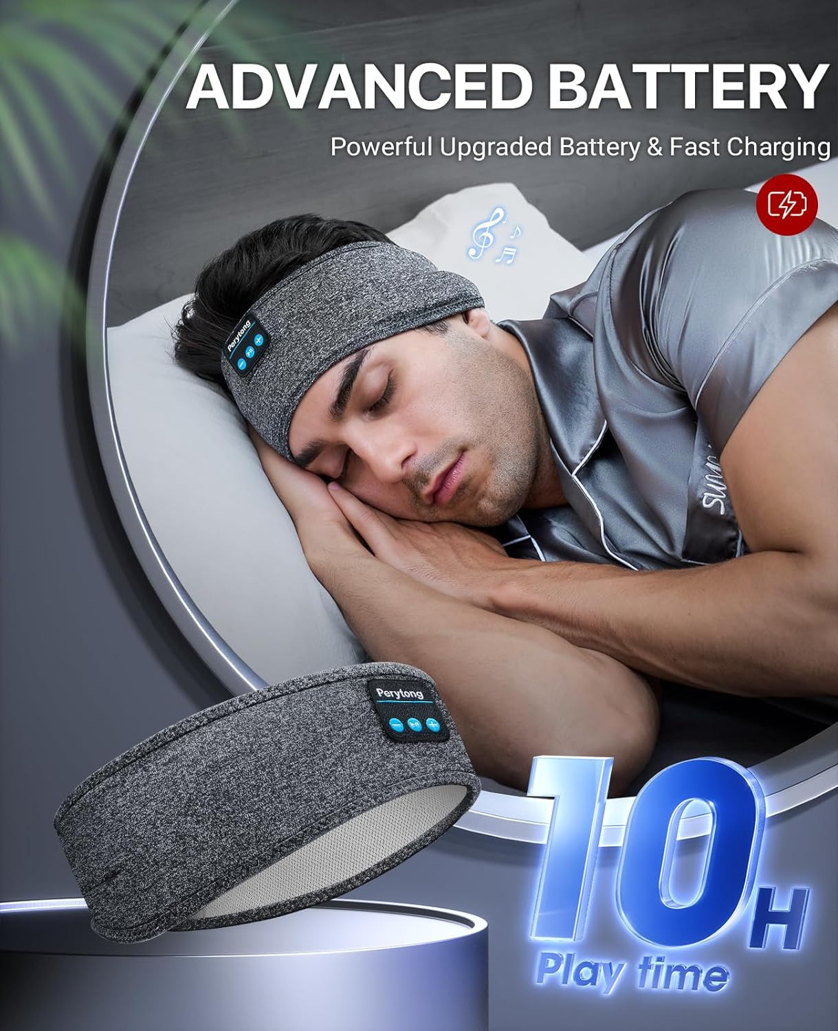 Sleep Headphones Wireless, Bluetooth Sports Headband Headphones with Ultra-Thin