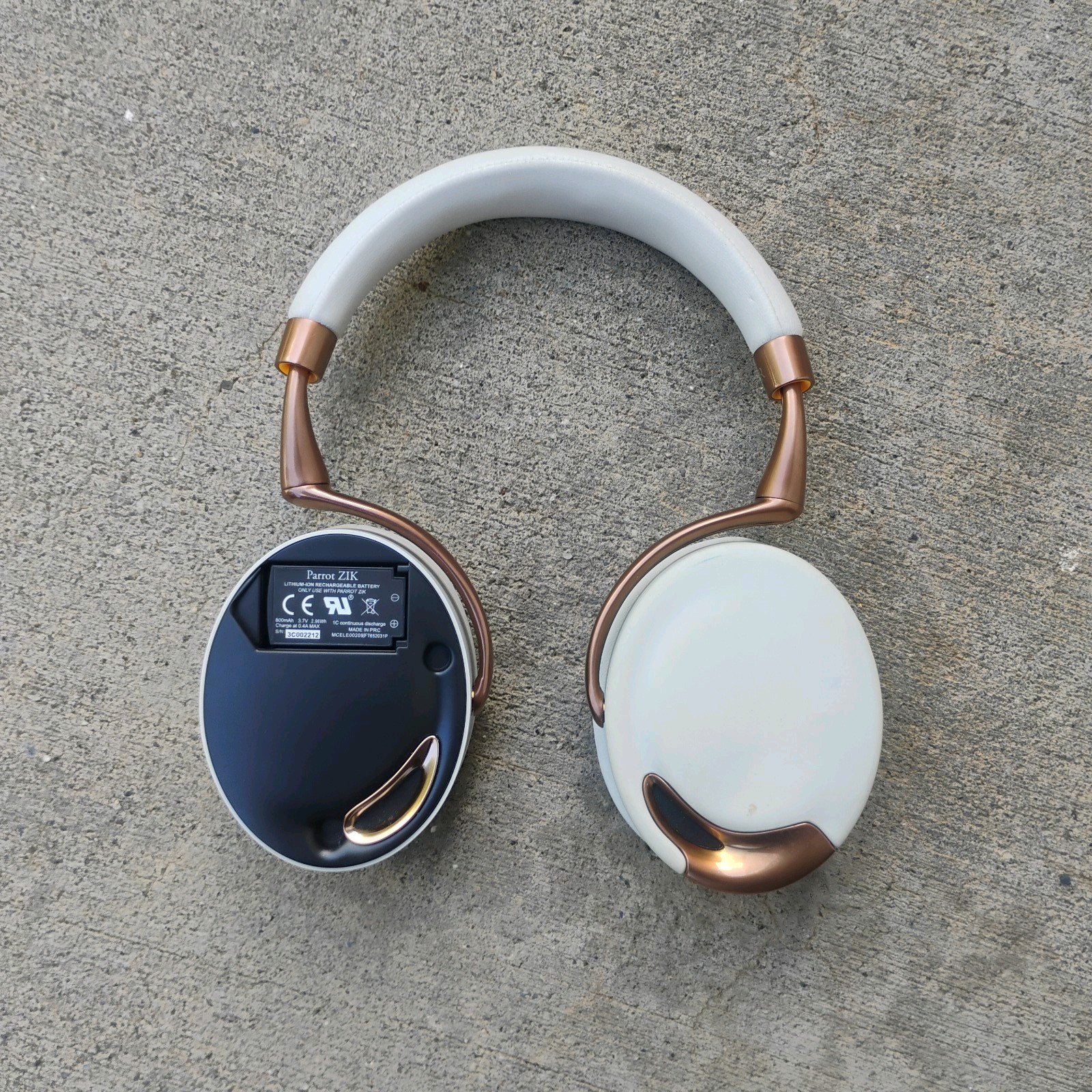 Rare Parrot Zik Wireless Bluetooth Headphones – Rose Gold/White Tested
