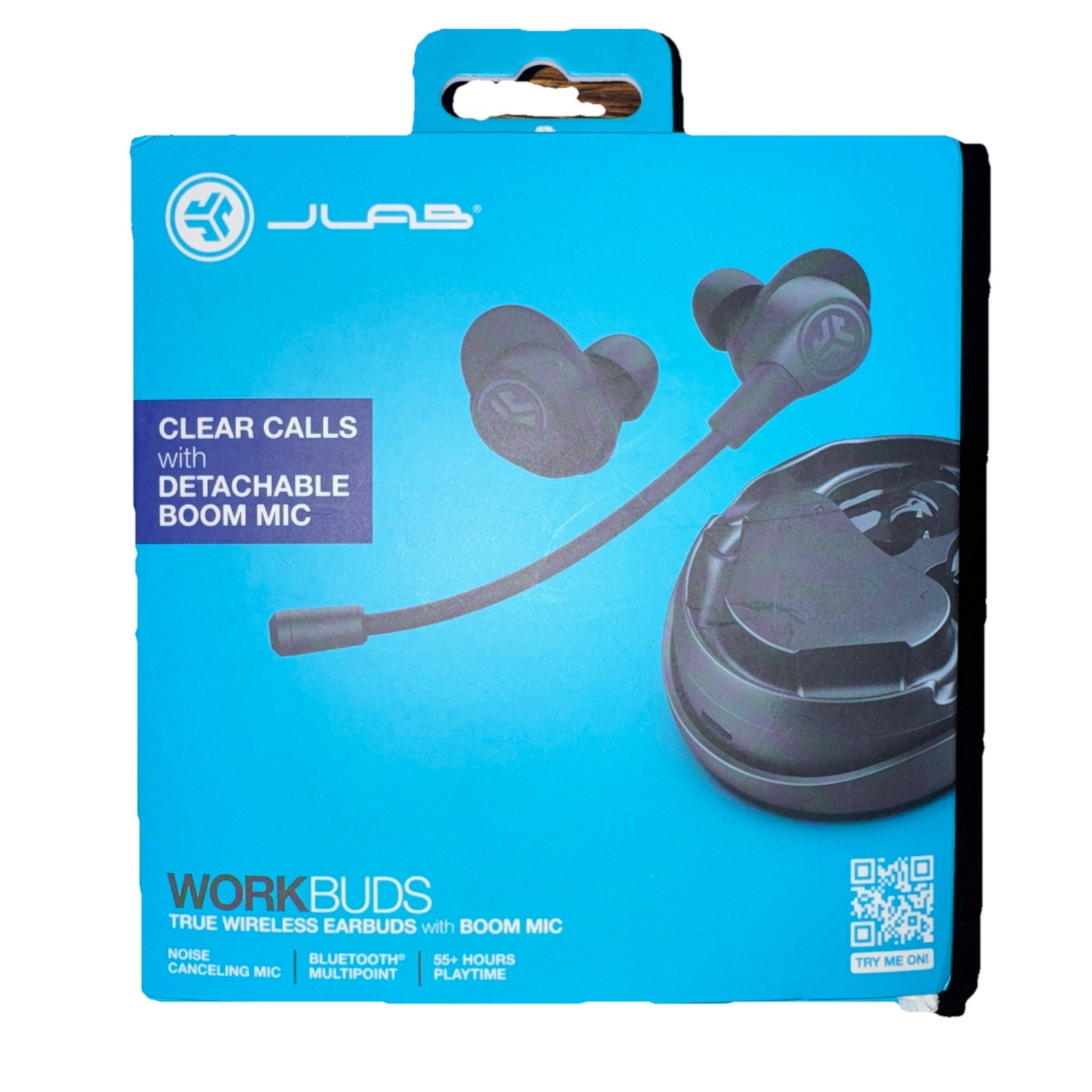 JLab Work Buds In-Ear True Wireless Earbud Headset Detachable Noise-Canceling