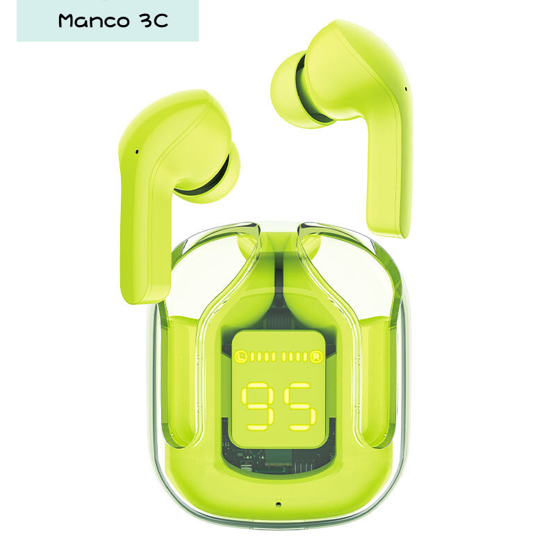 TWS Transparent Earphones LED Digital Display Wireless Bluetooth Stereo Earbuds