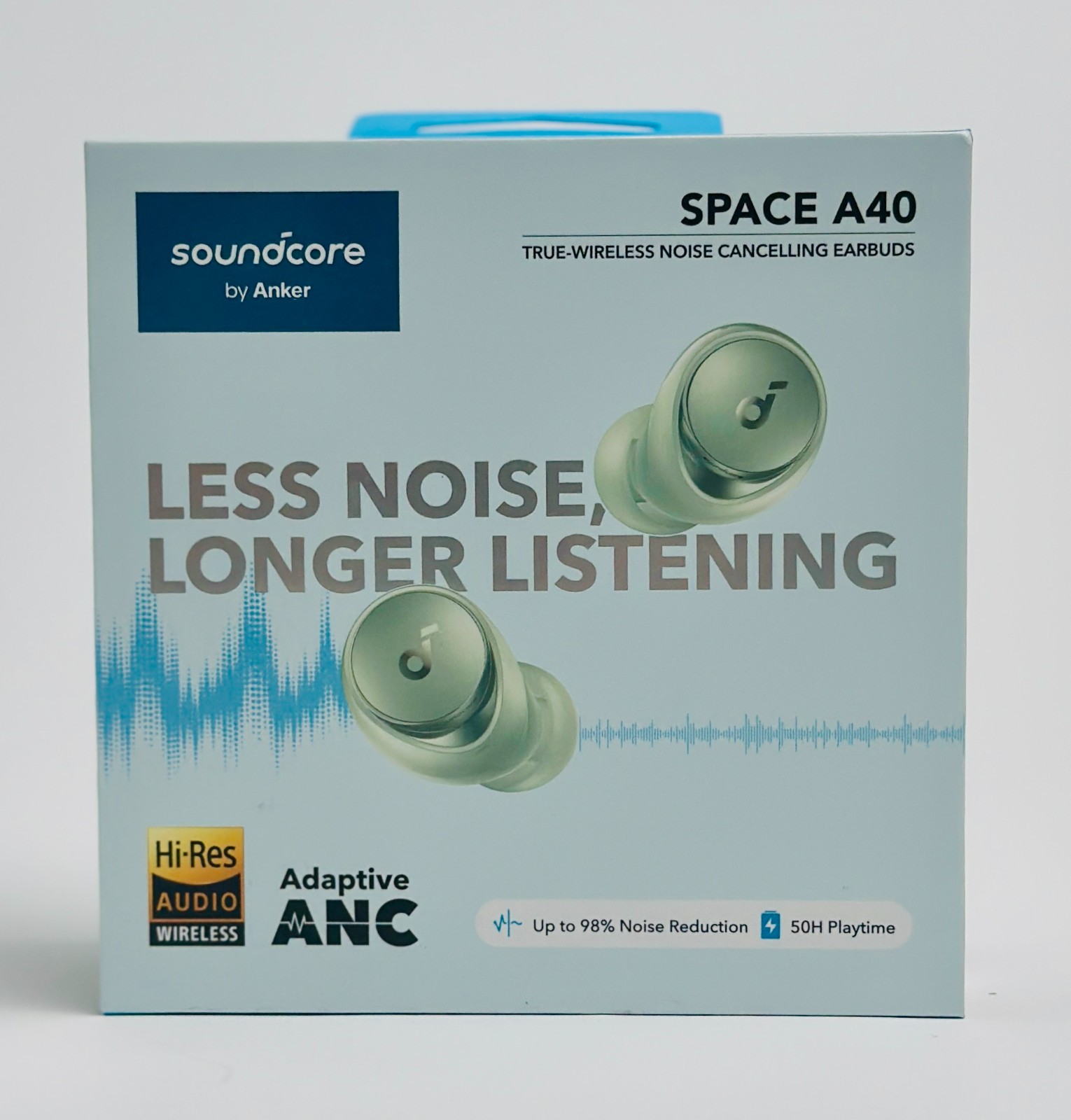Soundcore Space A40 Wireless Earbuds ANC Hi-Res Audio + Glow Case Bundle New