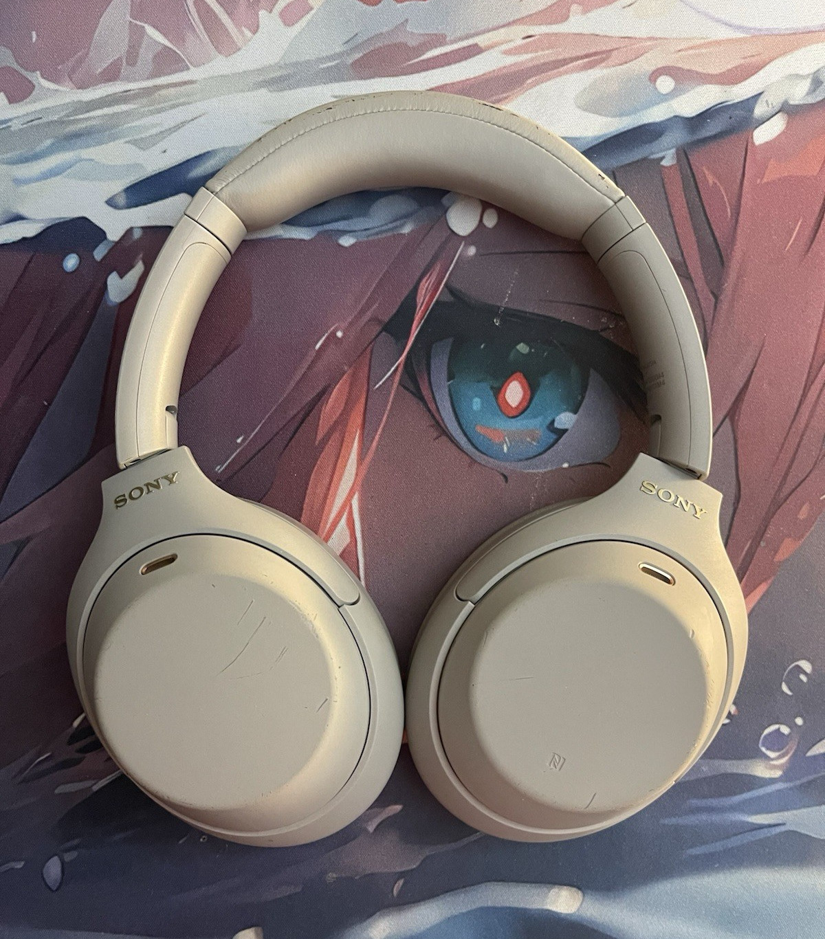 Sony WH-1000XM4 Noise Cancelling Wireless Bluetooth Over-Ear Headphones Beige
