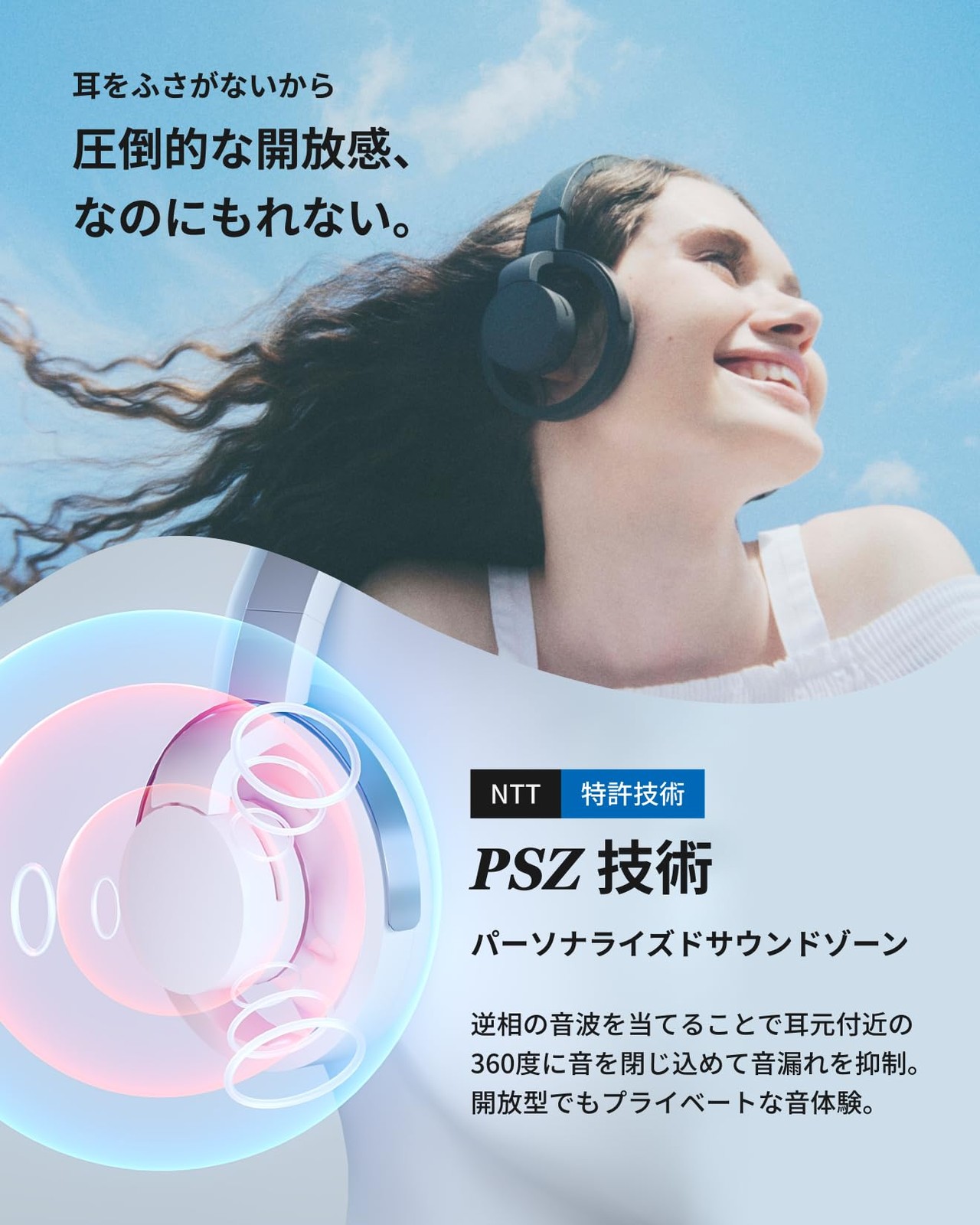 nwm ONE MBH001KA Open-Ear Wireless Headphones Bluetooth 5.3 Dark Gray Japan