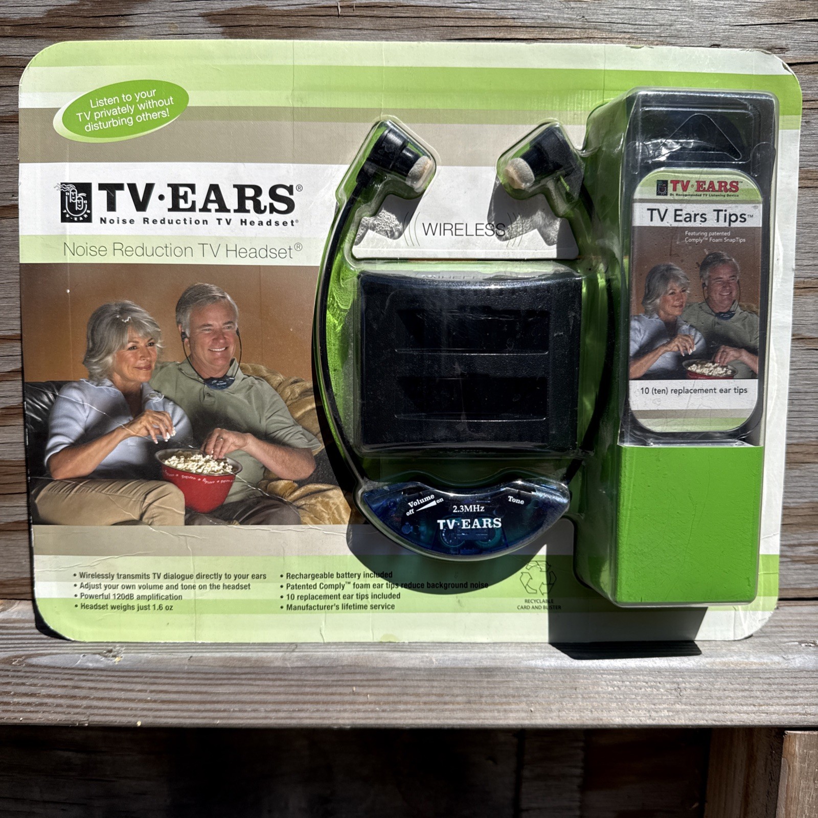 TV Ears Noise Reduction TV Headset Wireless Rechargeable Battery 427882 Sealed