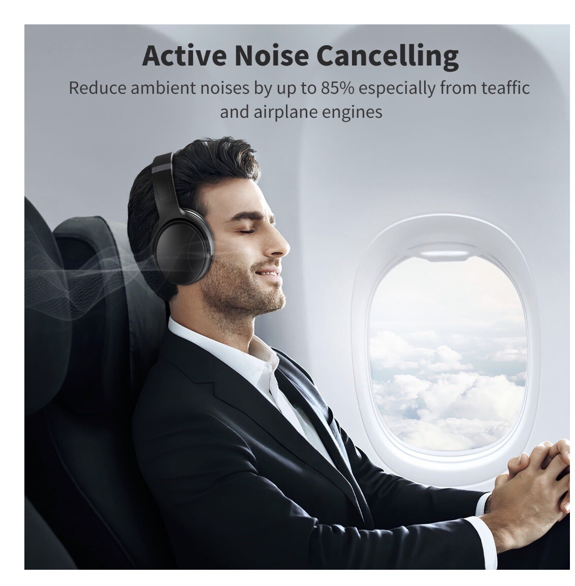 VILINICE Noise Cancelling Headphones, Wireless Bluetooth Over Ear Headphones