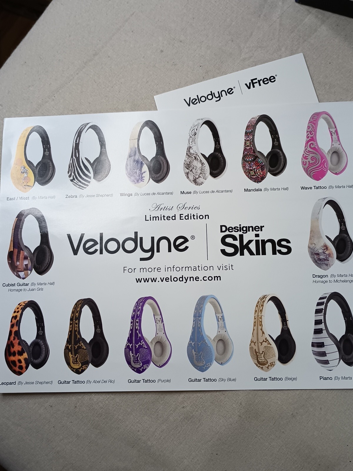 Velodyne vFree Over Ear Bluetooth Headphones White Brand New In Box