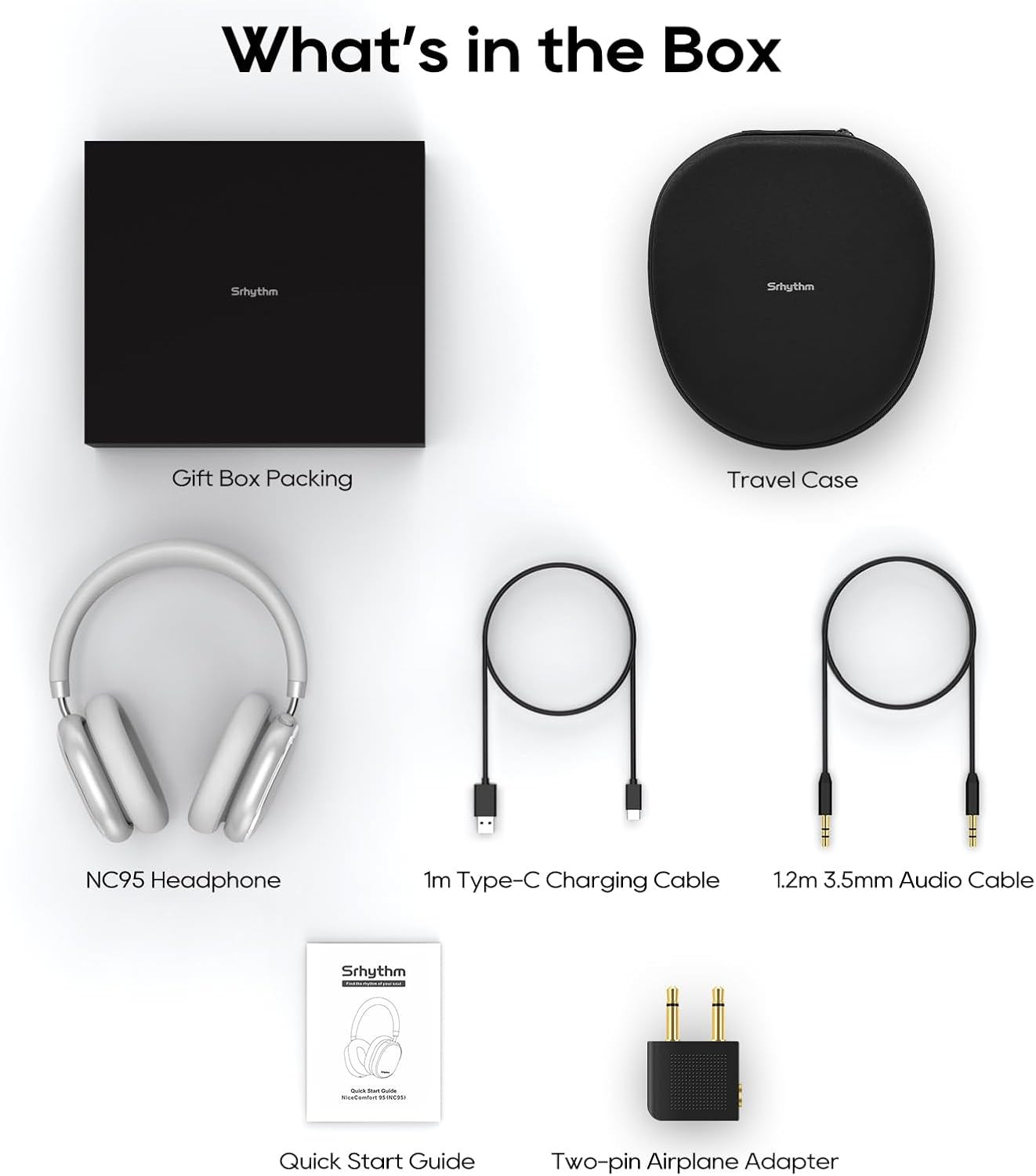 Nicecomfort 95 Hybrid Wireless Noise Cancelling Headphones with Transparency Mod