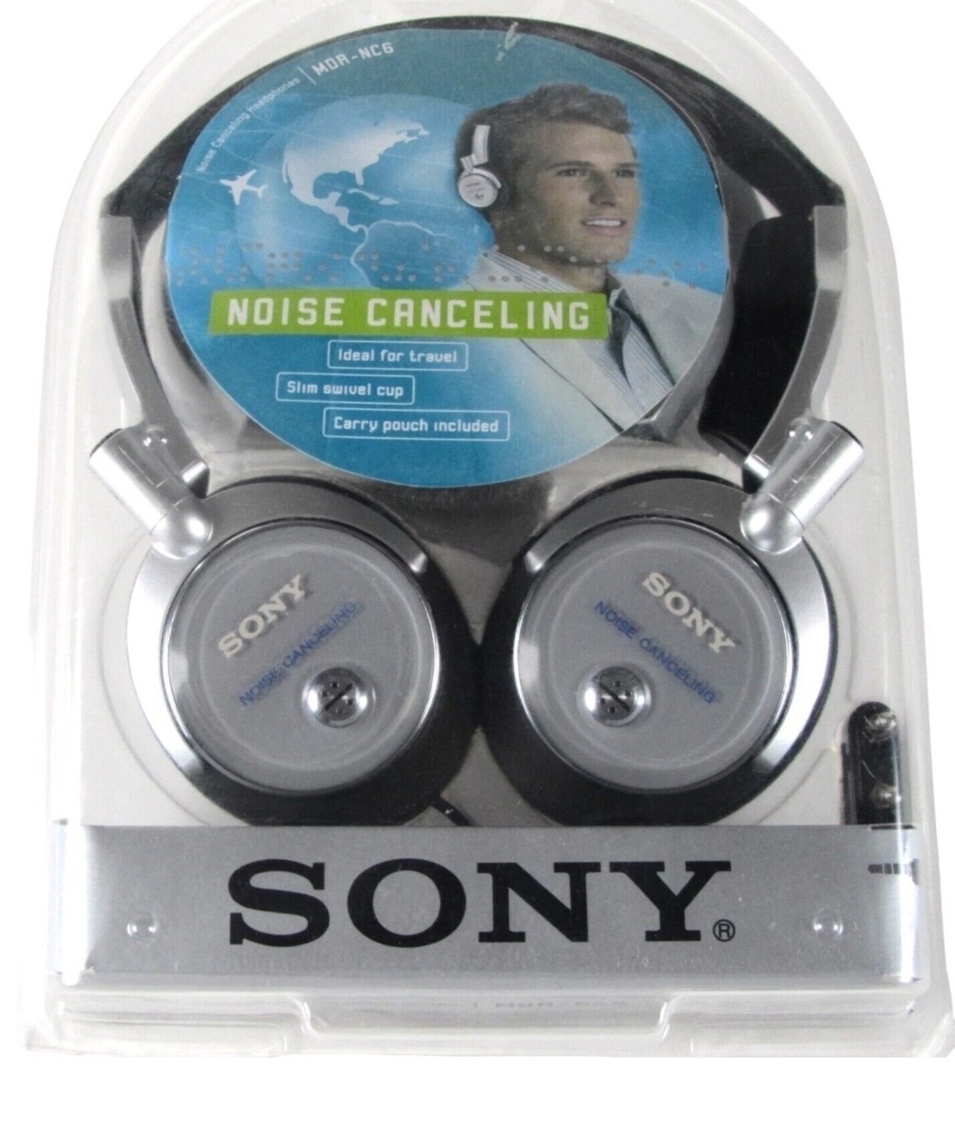 SONY MDR-NC6 Noise Canceling Portable Audio Headphones Silver NEW 2004