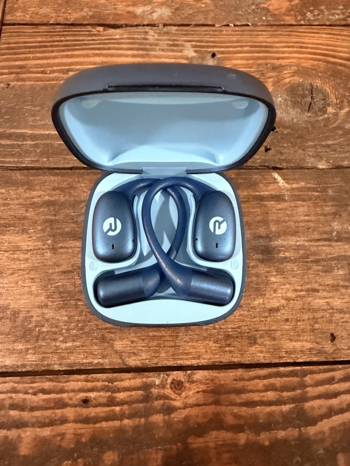 Raycon Essential Open Earbuds Blue Bluetooth Wireless Ear-hook with Charging Ca…