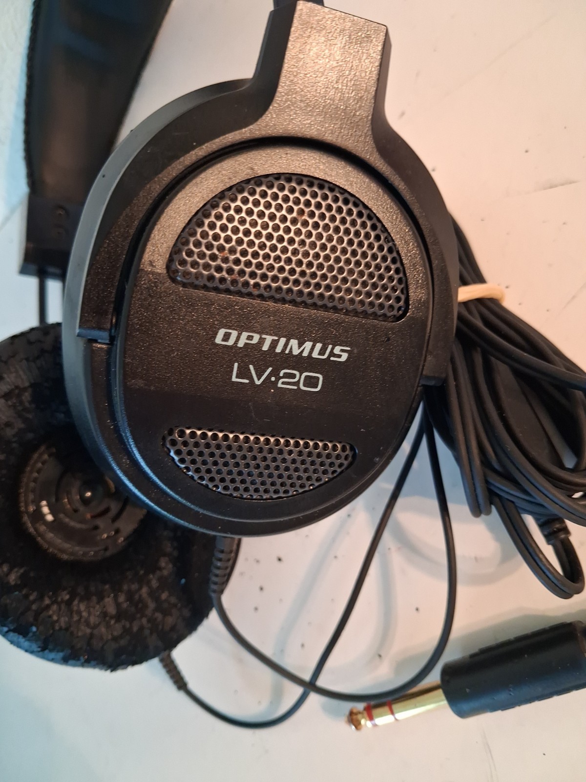 Vintage Optimus LV-20 Black In-Line Volume Control Headphones