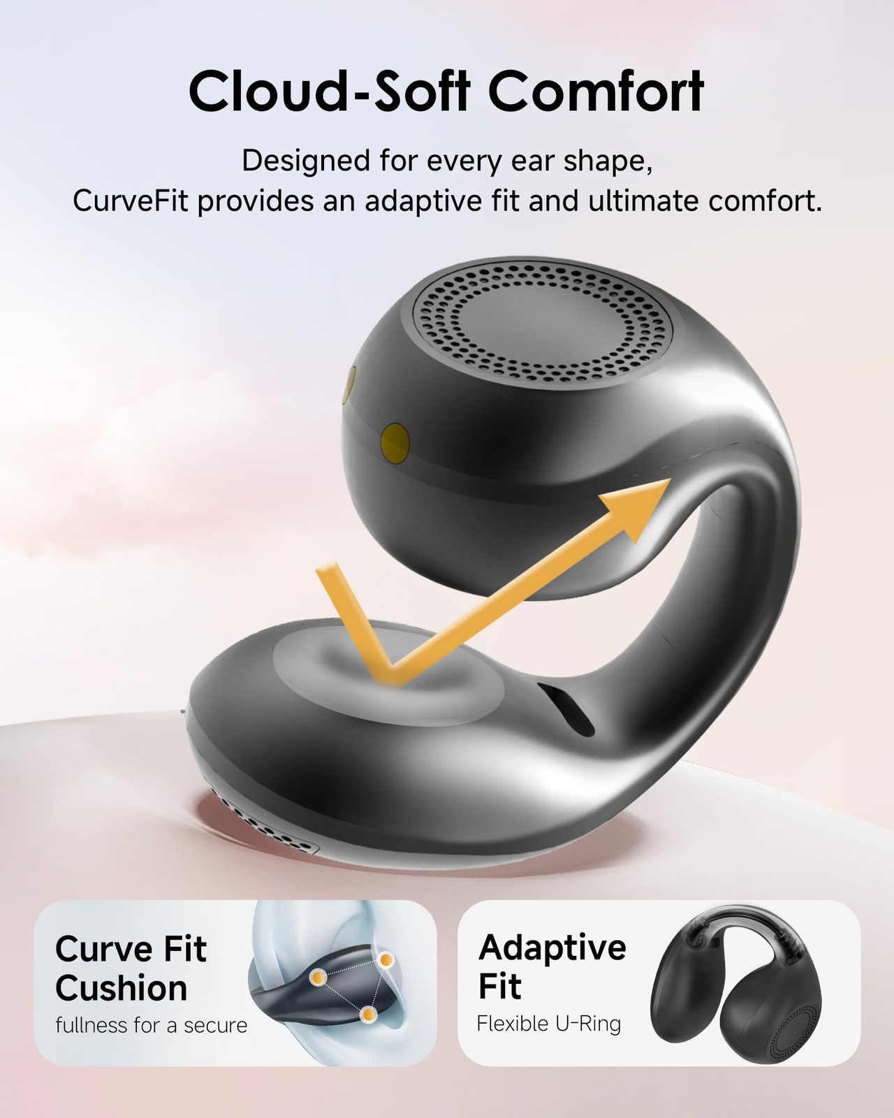 Clip-On Earbuds,Comfort Air Cushion Open Ear Earbuds Wireless Bluetooth 5.4 M…