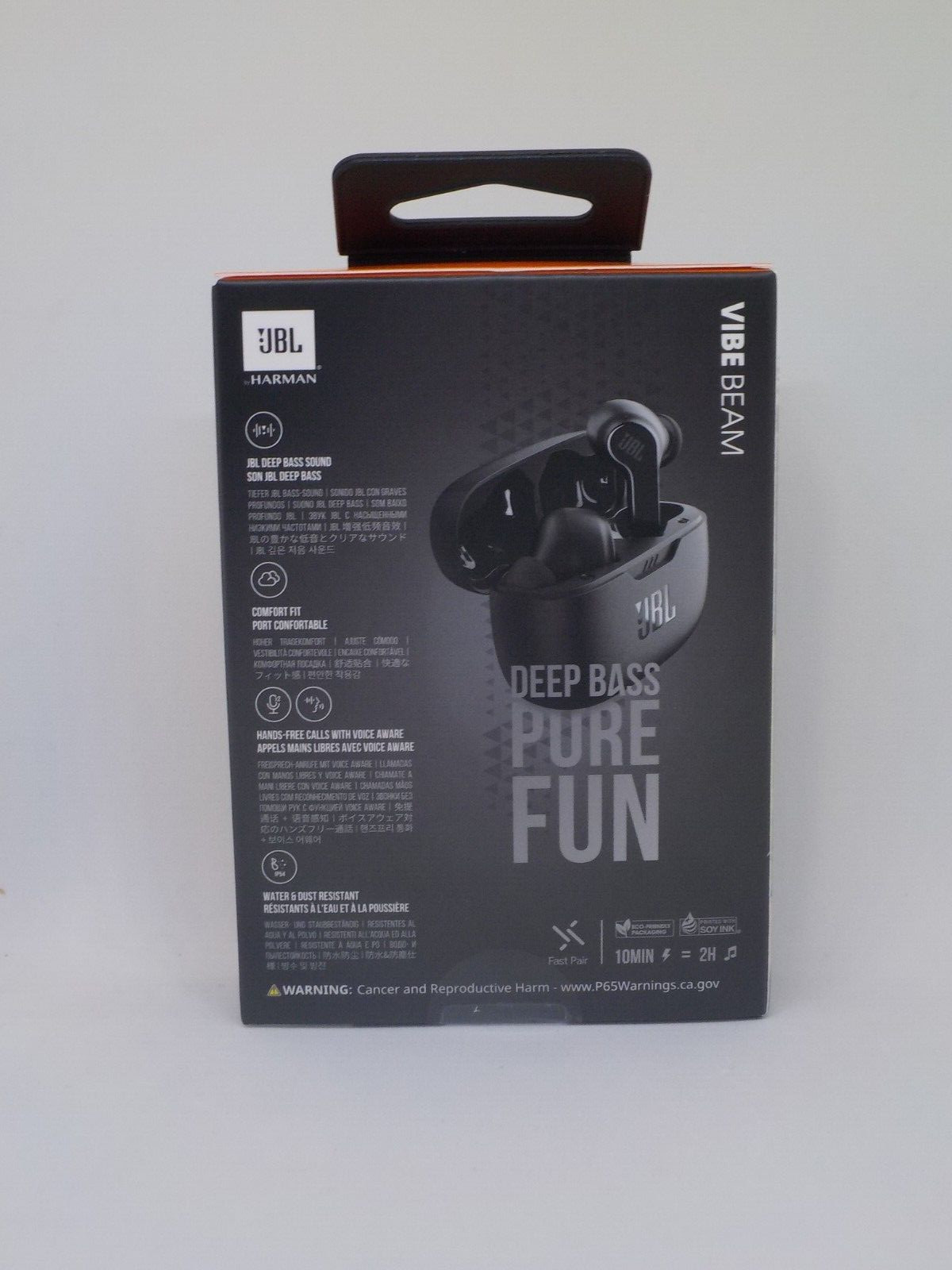 New JBL Vibe Beam True Wireless Headphones – Black