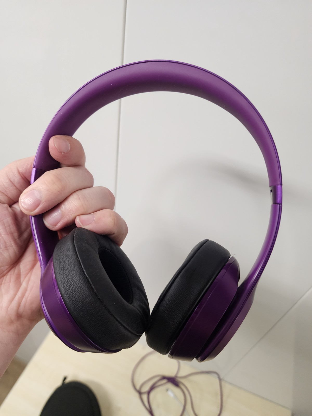 Beats Solo Wired Headphones Purple Used with case