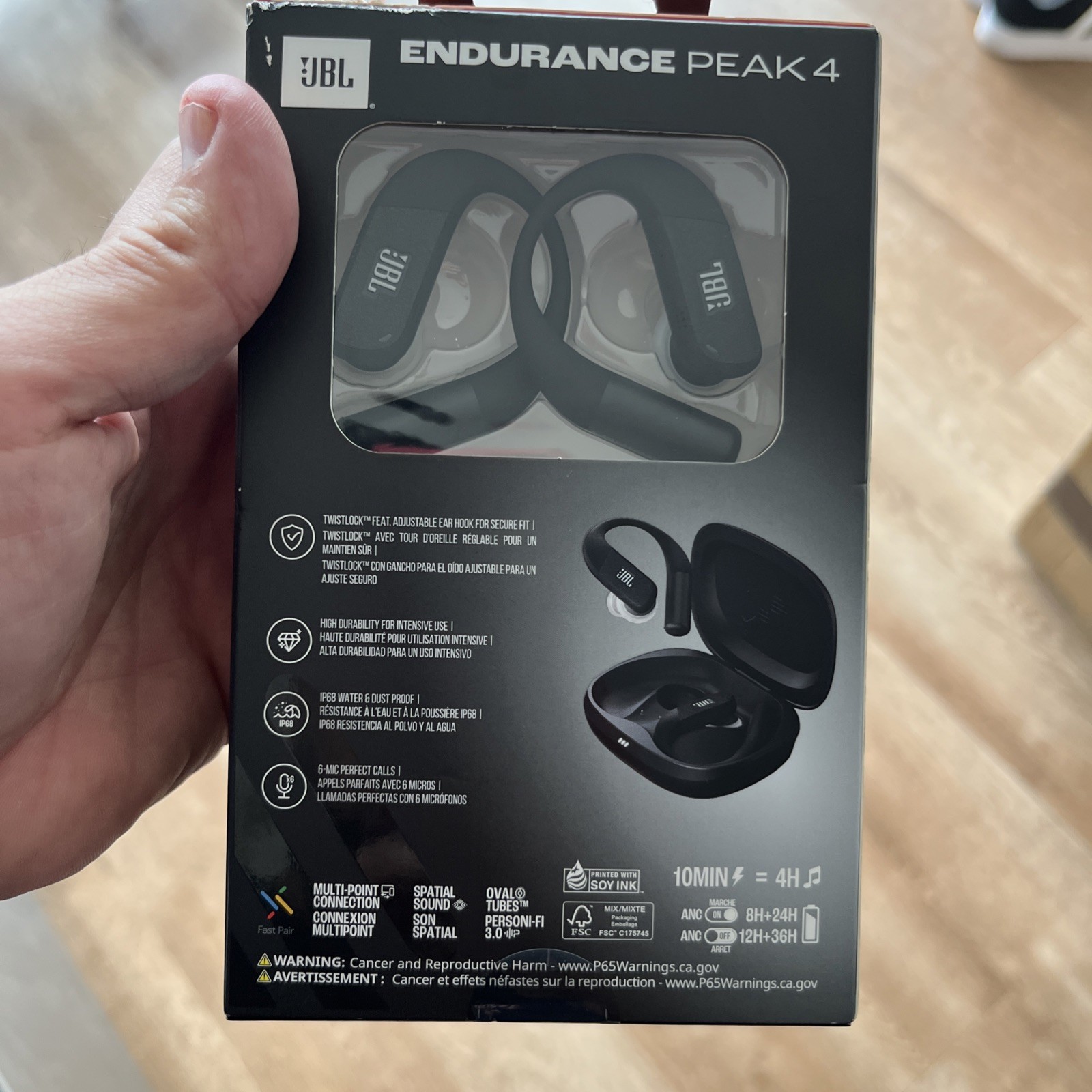 JBL Endurance Peak 4 True Wireless Bluetooth In-Ear Sport Headphones (Black)